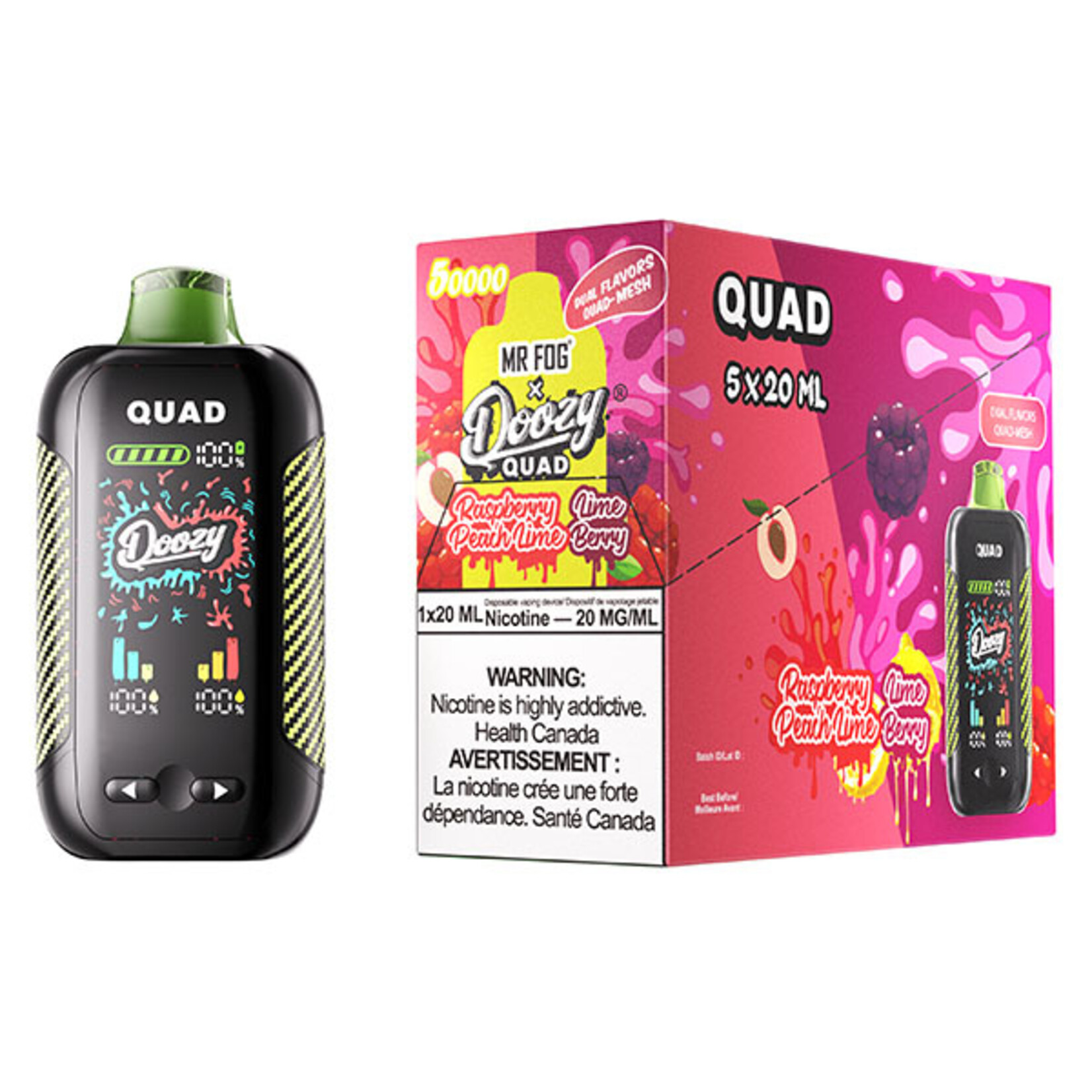 DOOZY QU17 - DOOZY QUAD Raspberry Peach Lime & Lime Berry