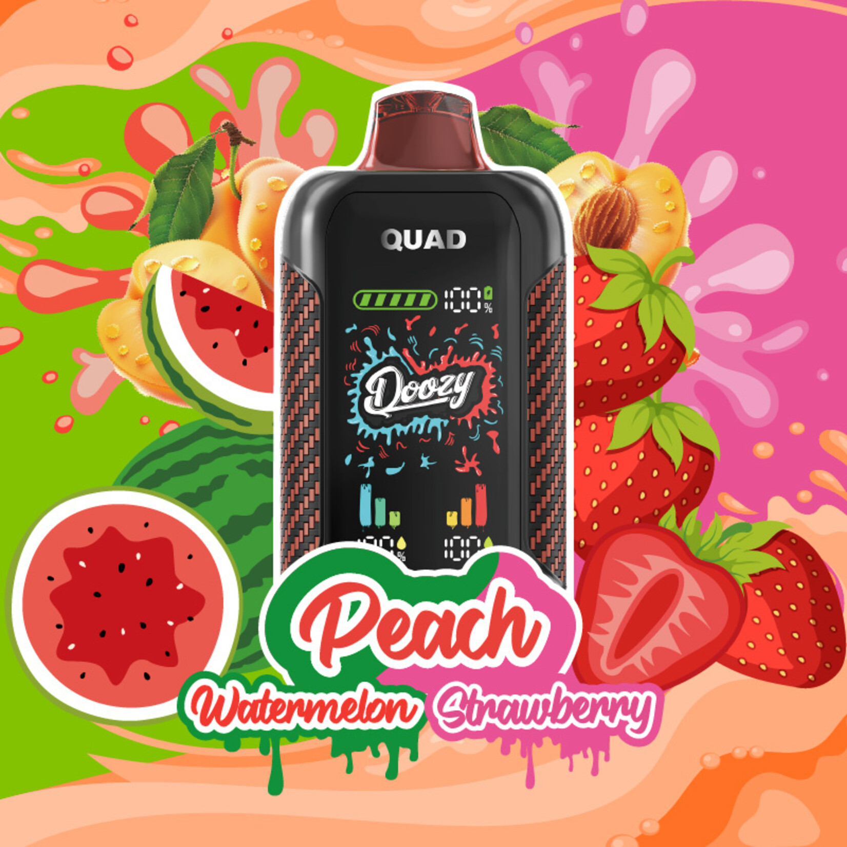 DOOZY QU14 - DOOZY QUAD Peach Watermelon & Peach Strawberry