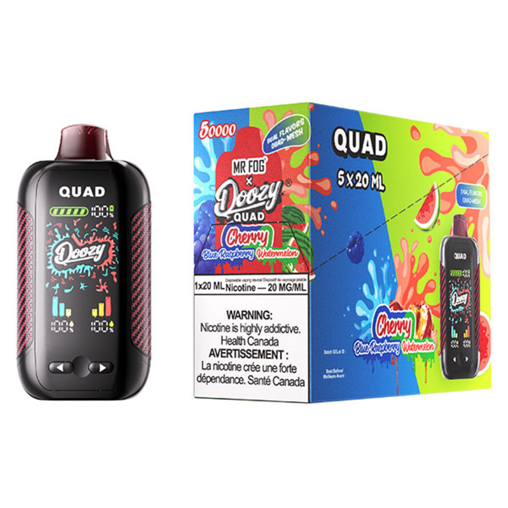 DOOZY QU13 - DOOZY QUAD Cherry Blue Raspberry & Cherry Watermelon