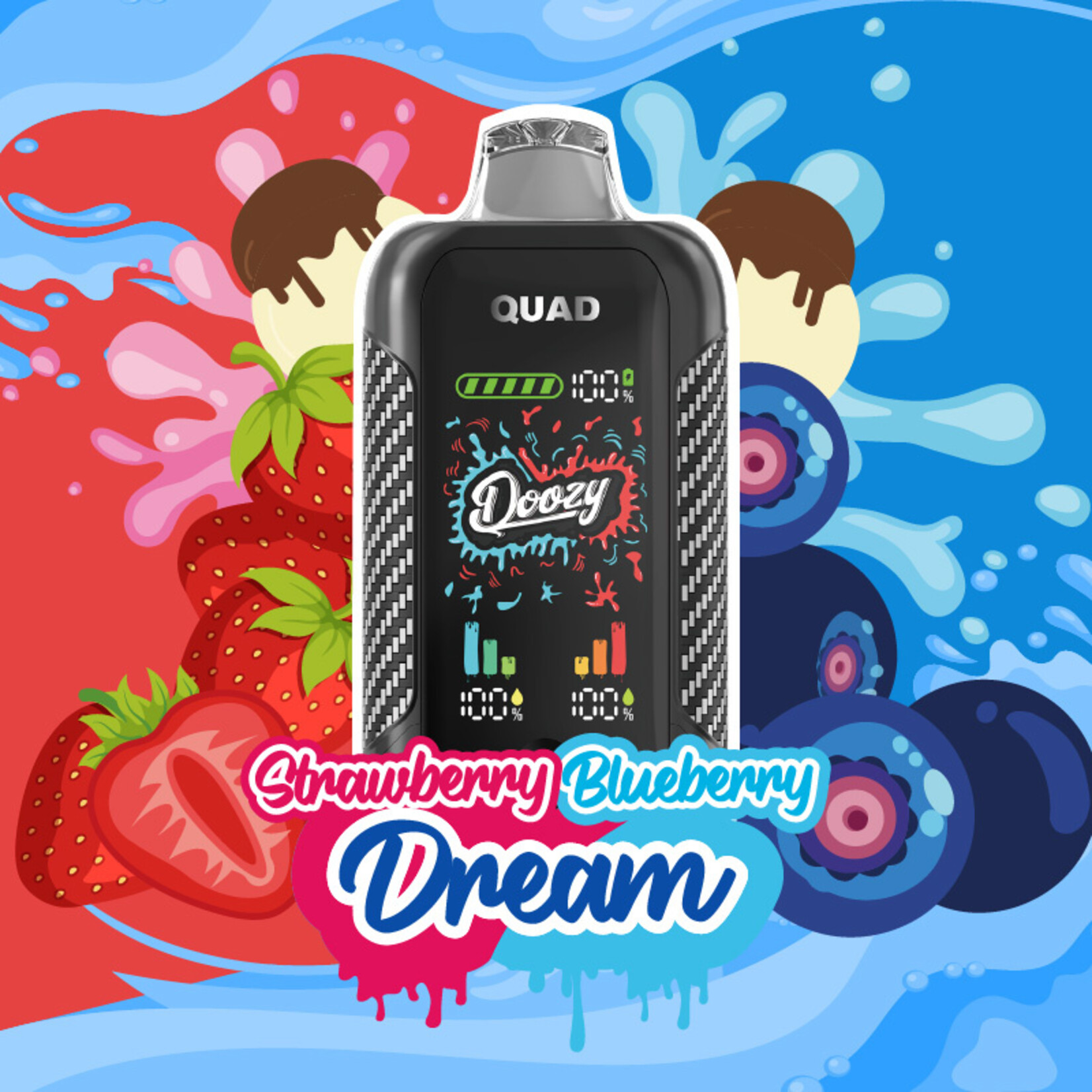 DOOZY QU11 - DOOZY QUAD Strawberry Dream & Blueberry Dream