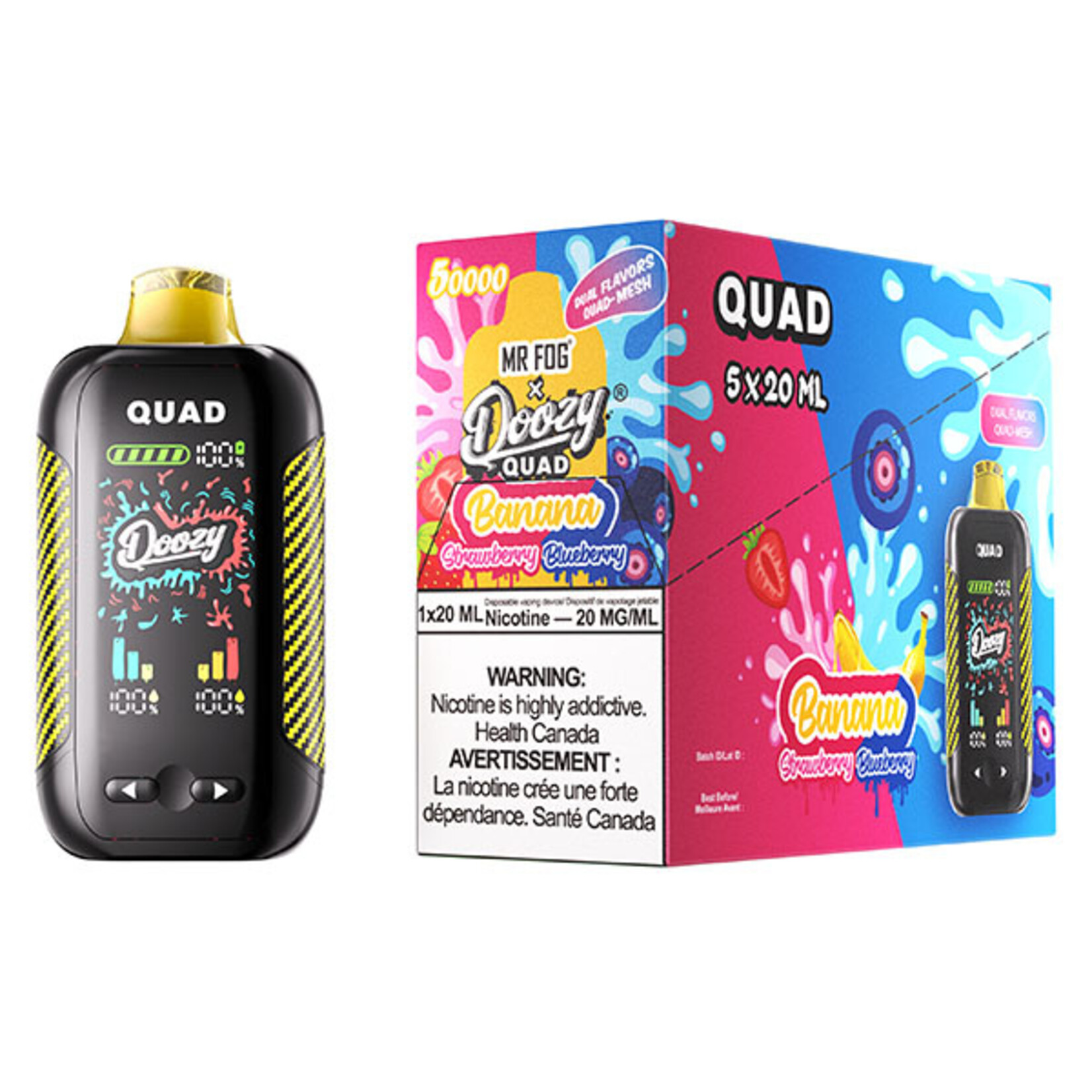 DOOZY QU07 - DOOZY QUAD Banana Strawberry & Banana Blueberry