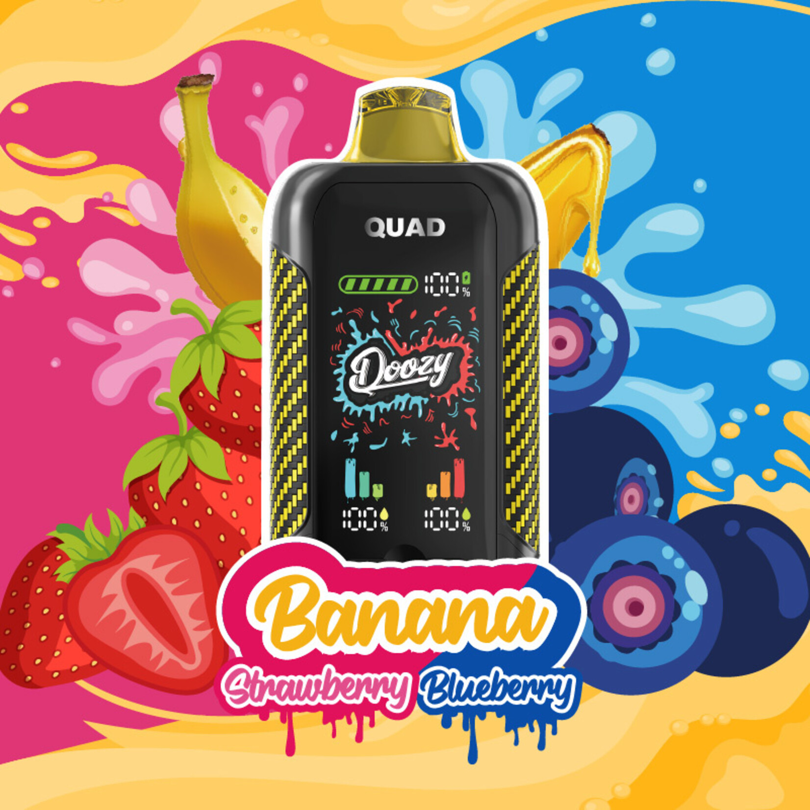 DOOZY QU07 - DOOZY QUAD Banana Strawberry & Banana Blueberry