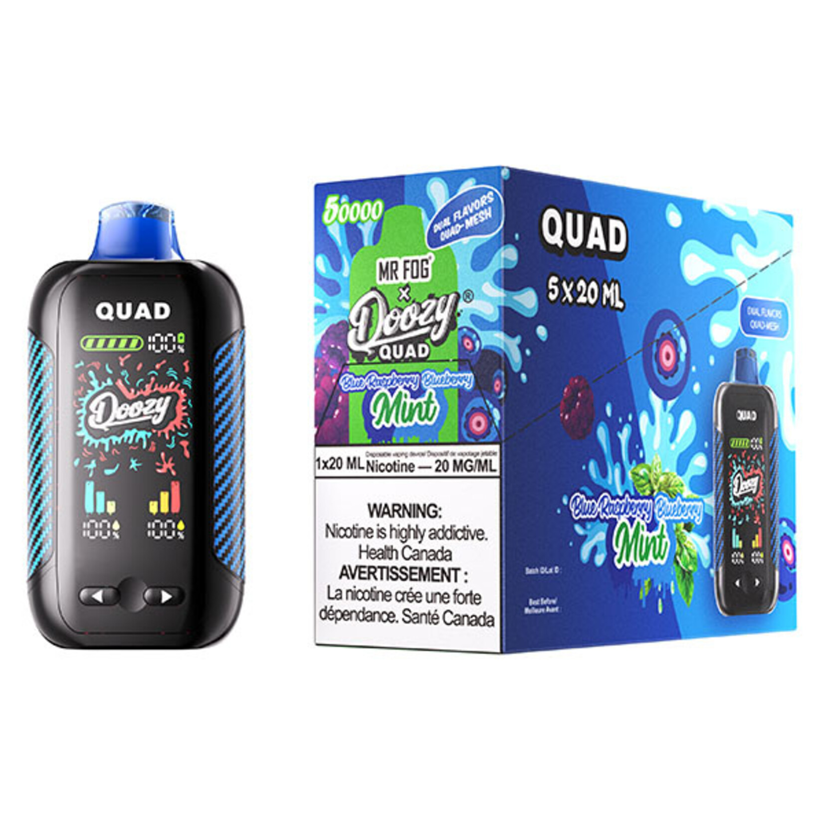 DOOZY QU06 - DOOZY QUAD Blue Raspberry Mint & Blueberry Mint