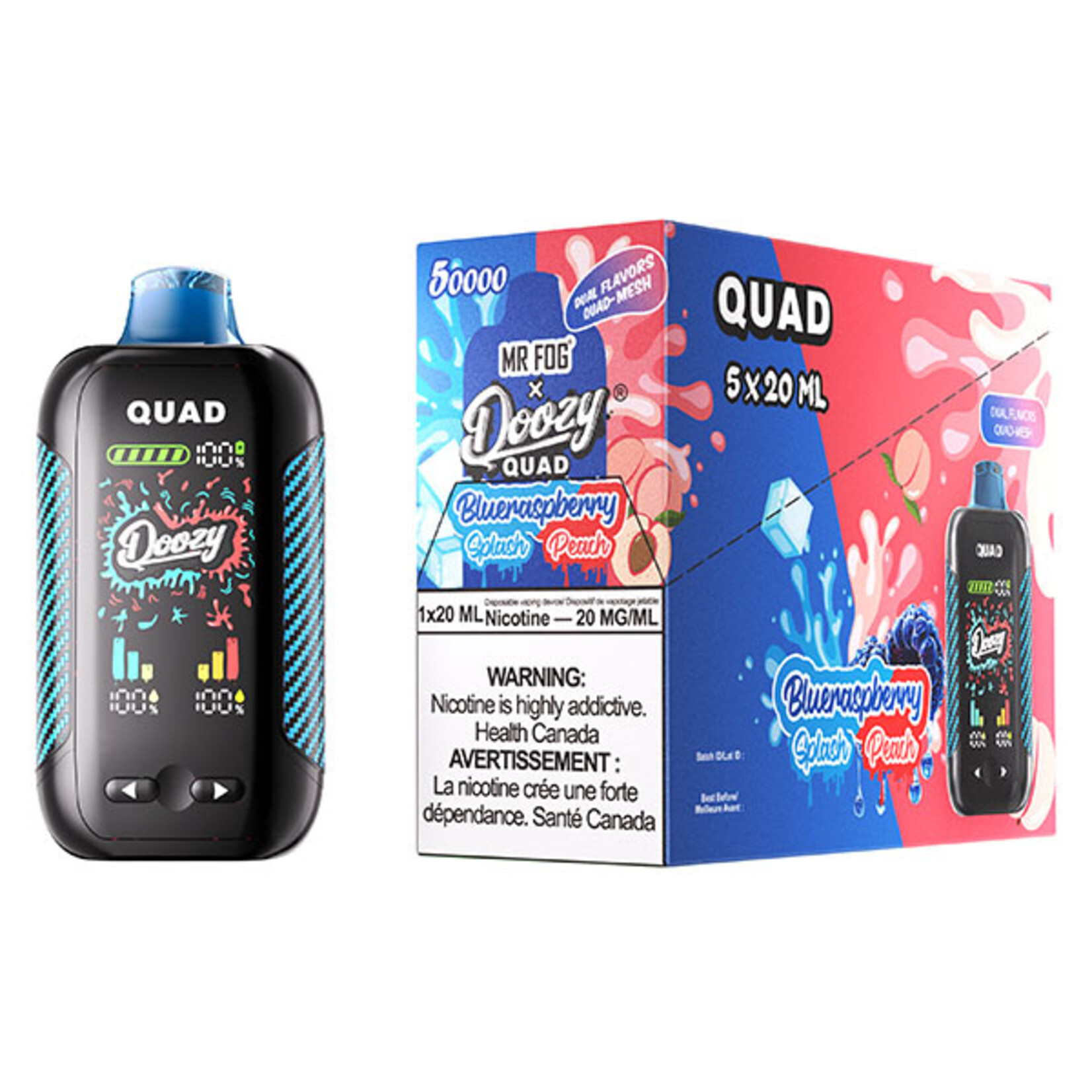 DOOZY QU03 - DOOZY QUAD Blueraspberry Splash & Blueraspberry Peach