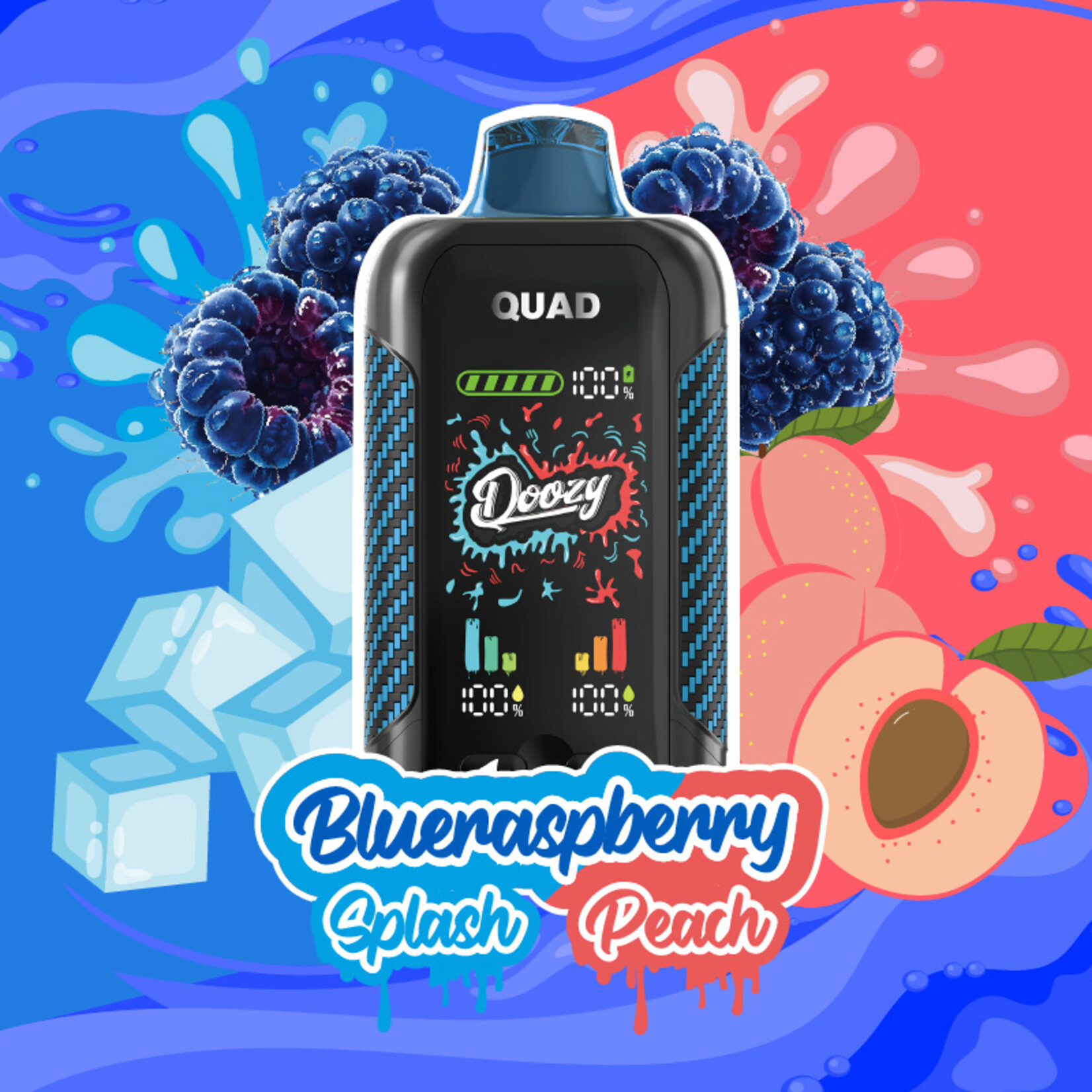 DOOZY QU03 - DOOZY QUAD Blueraspberry Splash & Blueraspberry Peach
