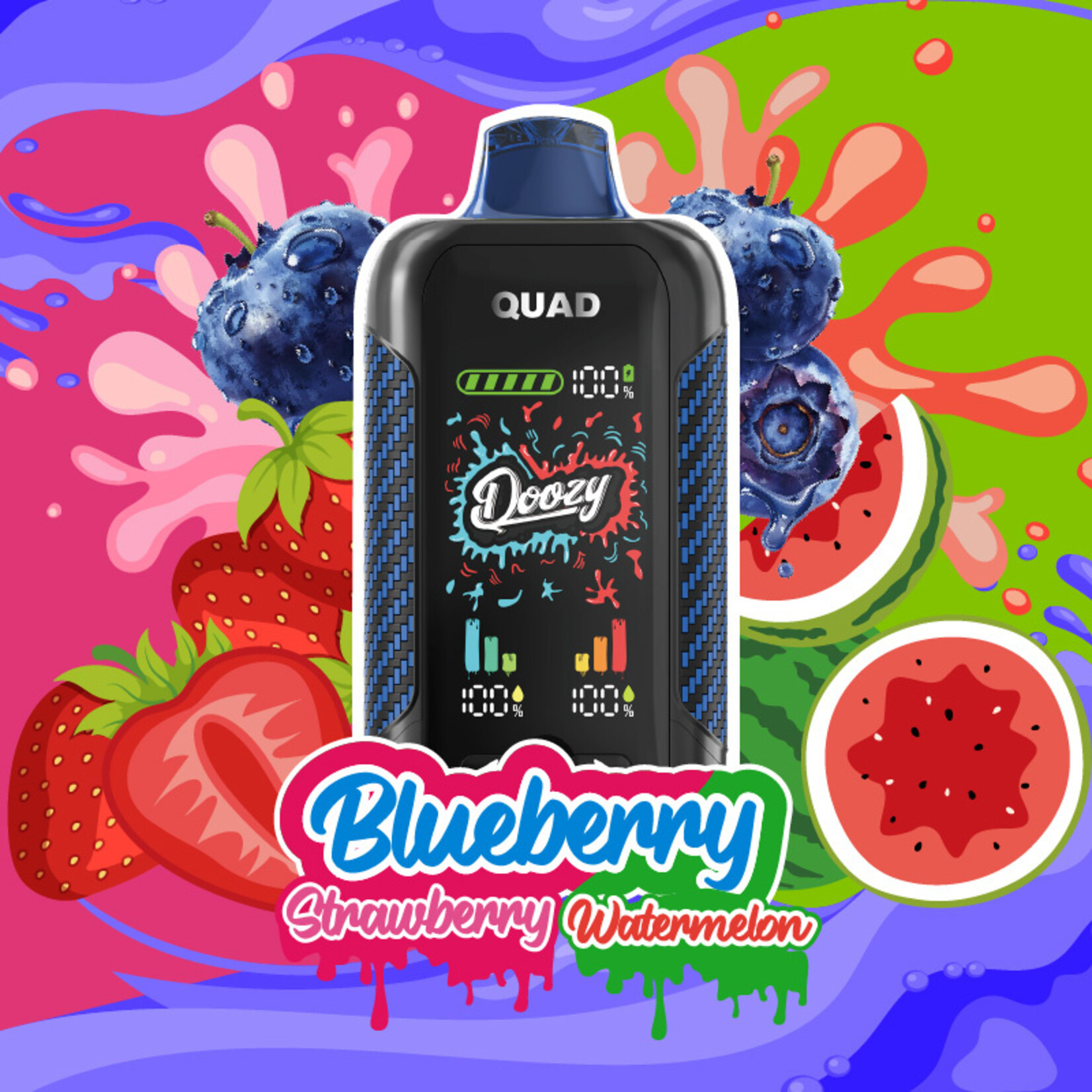 DOOZY QU02 - DOOZY QUAD Blueberry Strawberry & Blueberry Watermelon