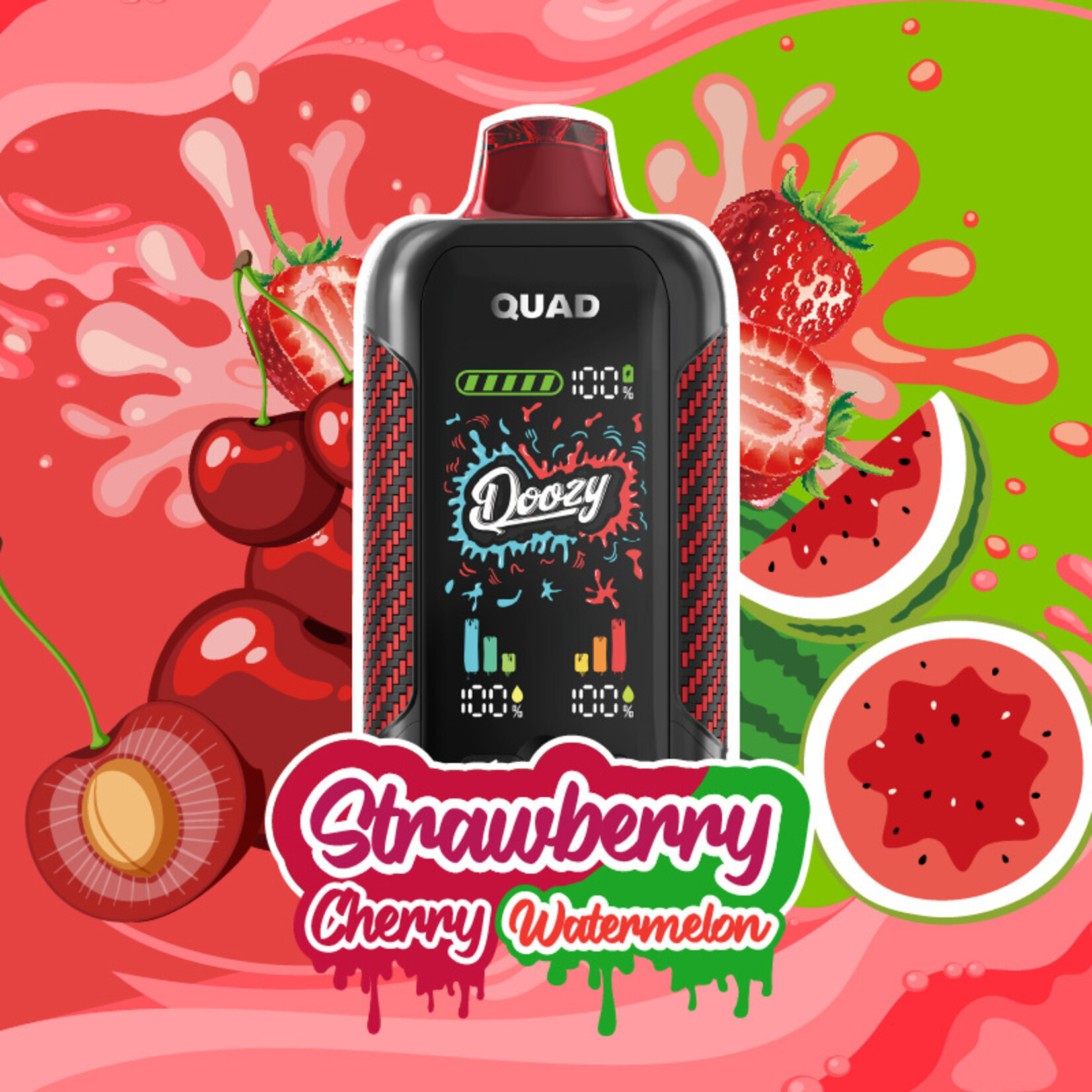 DOOZY QU01 - DOOZY QUAD Strawberry Cherry & Strawberry Watermelon