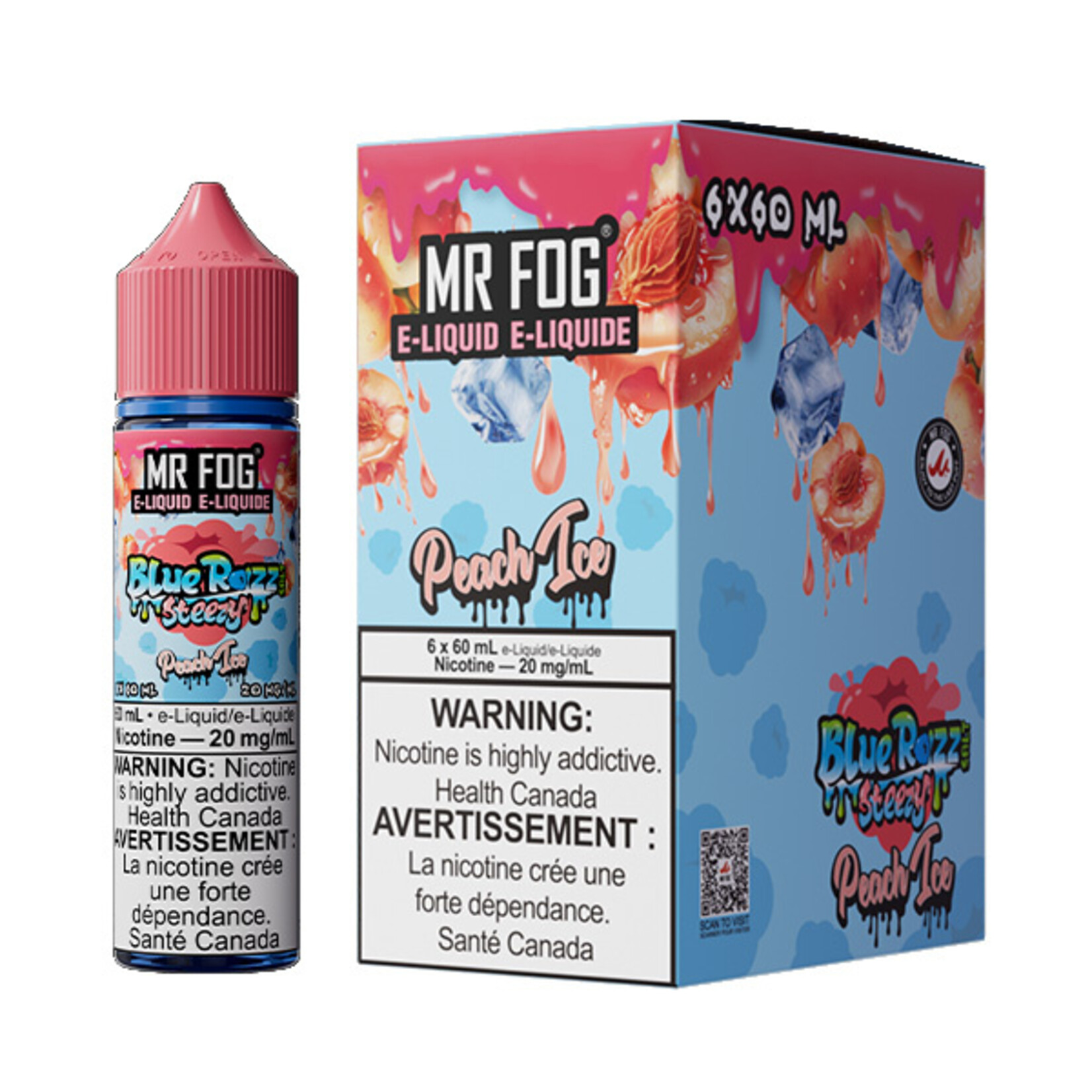 MR FOG MFEBR08 - MR FOG Blue Razz Steezy E-Liquid Peach Ice 60ML Salt
