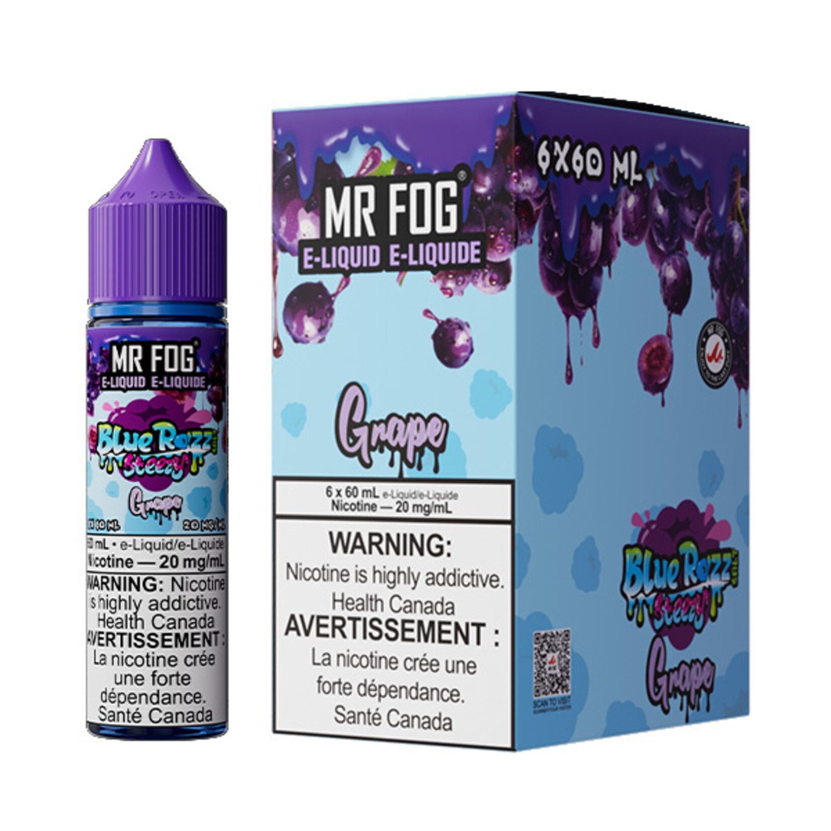 MR FOG MFEBR05 - MR FOG Blue Razz Steezy E-Liquid Grape 60ML Salt