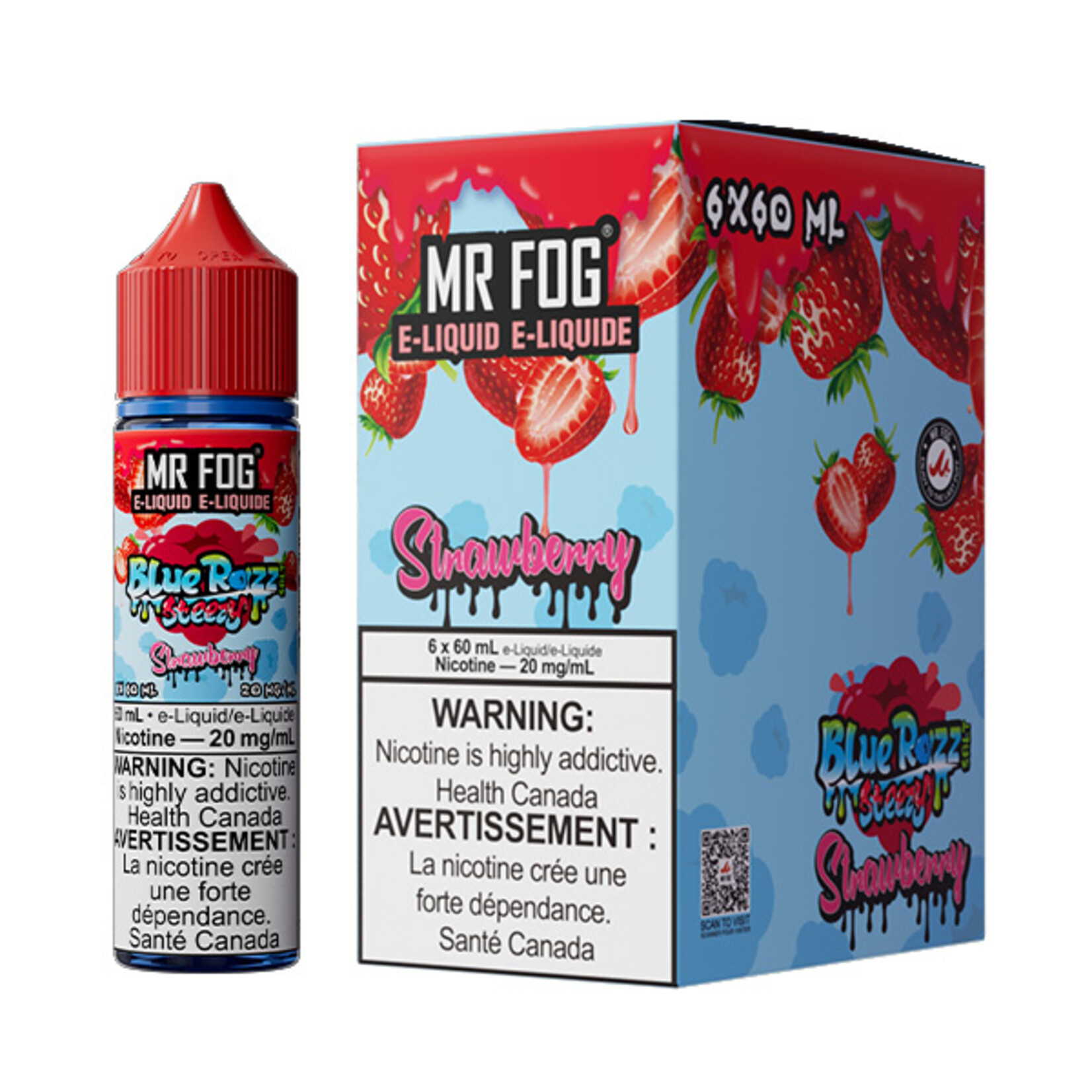 MR FOG MFEBR02 - MR FOG Blue Razz Steezy E-Liquid Strawberry 60ML Salt