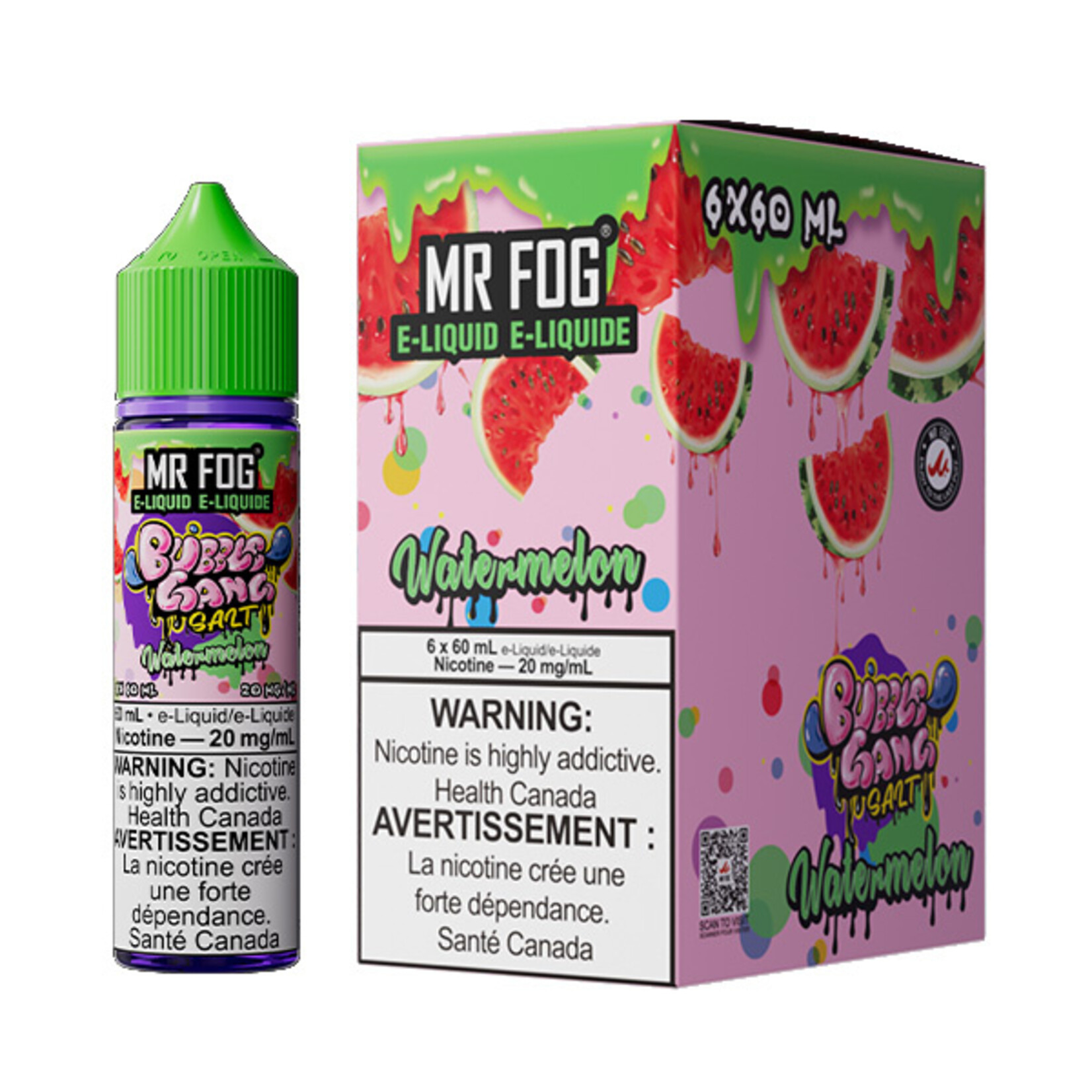 MR FOG MFEBG03 - MR FOG Bubble Gang E-Liquid Watermelon 60ML Salt
