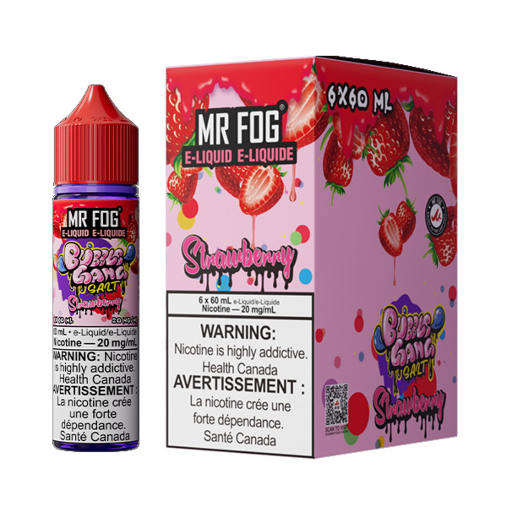 MR FOG MFEBG02 - MR FOG Bubble Gang E-Liquid Strawberry 60ML Salt