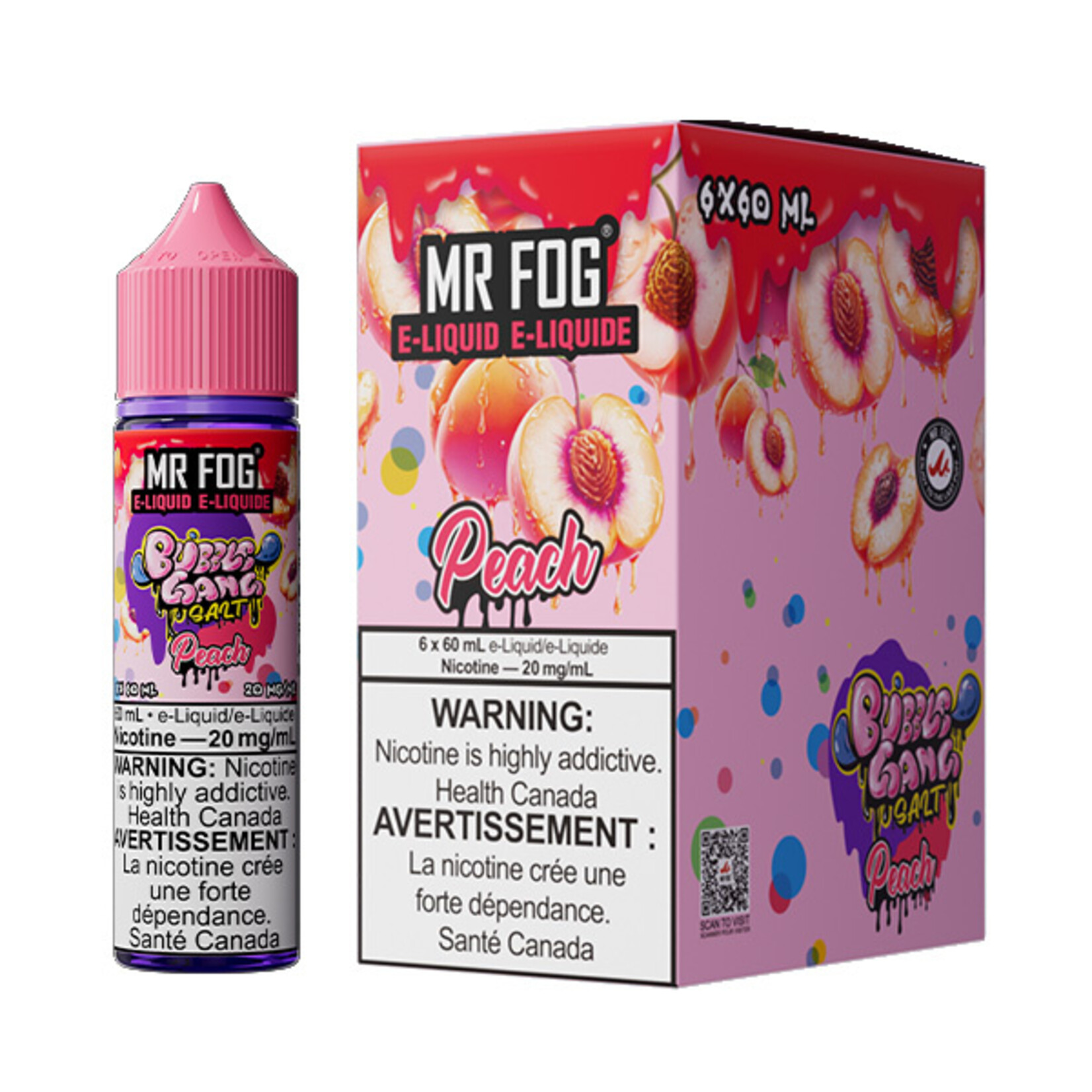 MR FOG MFEBG06 - MR FOG Bubble Gang E-Liquid Peach 60ML Freebase