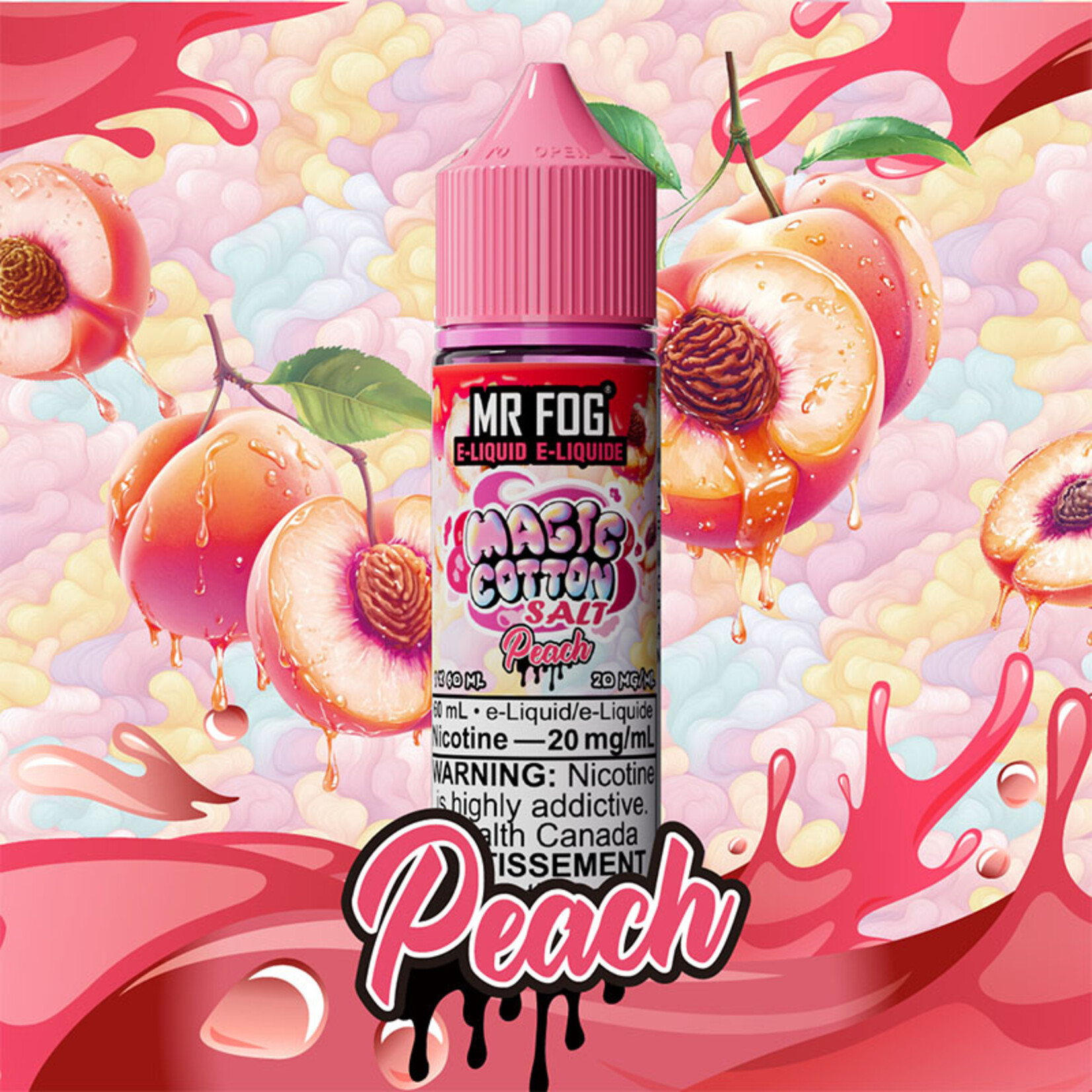 MR FOG MFEMC06 - MR FOG Magic Cotton E-Liquid Peach 60ML Salt