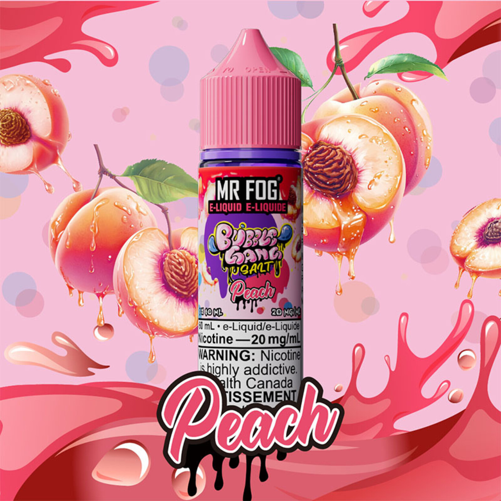 MR FOG MFEBG06 - MR FOG Bubble Gang E-Liquid Peach 60ML Salt