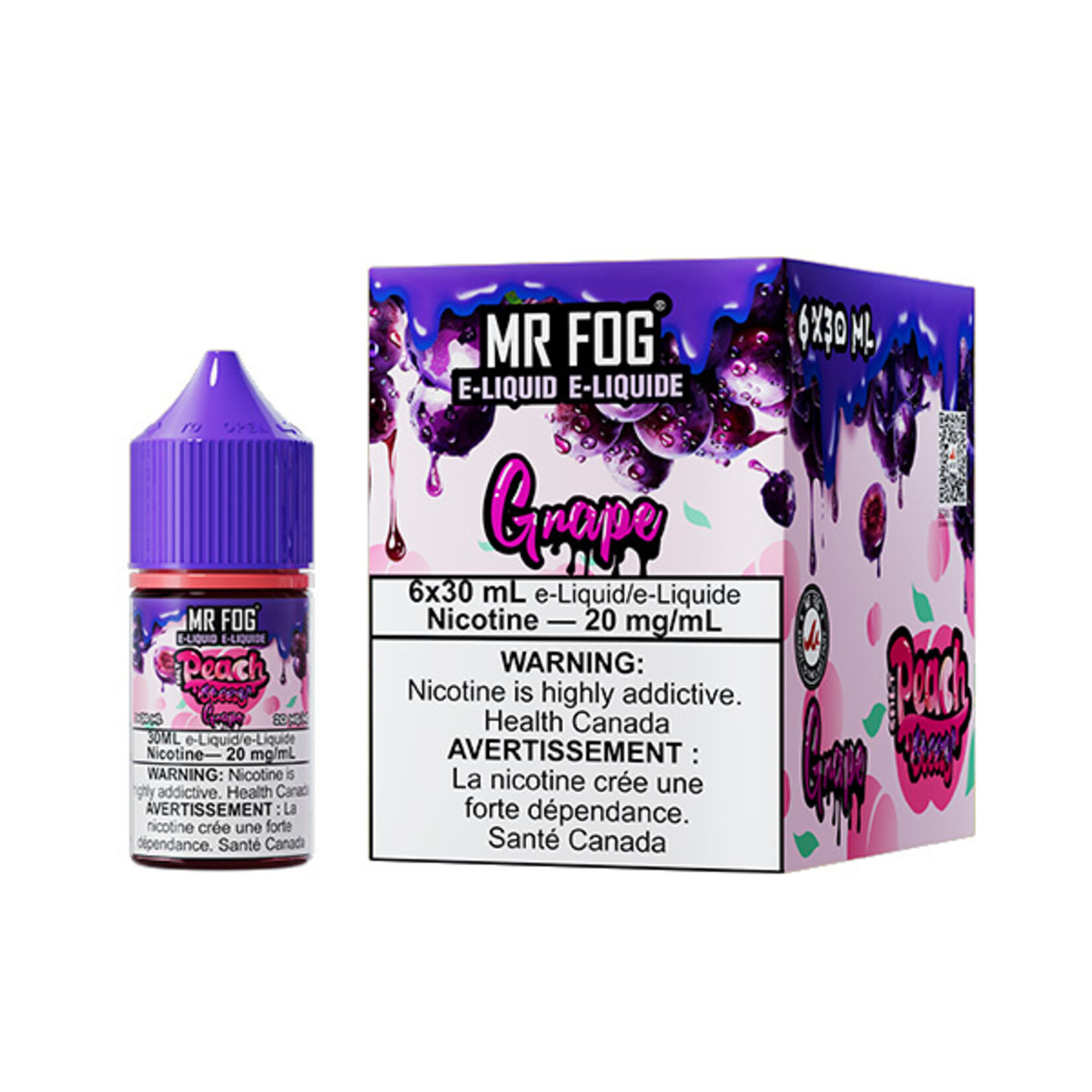 MR FOG MFEPS04 - MR FOG Peach Steezy E-Liquid Grape 30ML Salt
