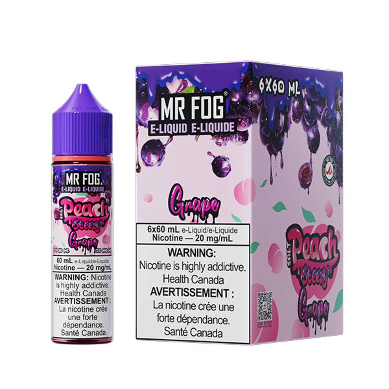 MR FOG MFEPS04 - MR FOG Peach Steezy E-Liquid Grape 60ML Salt