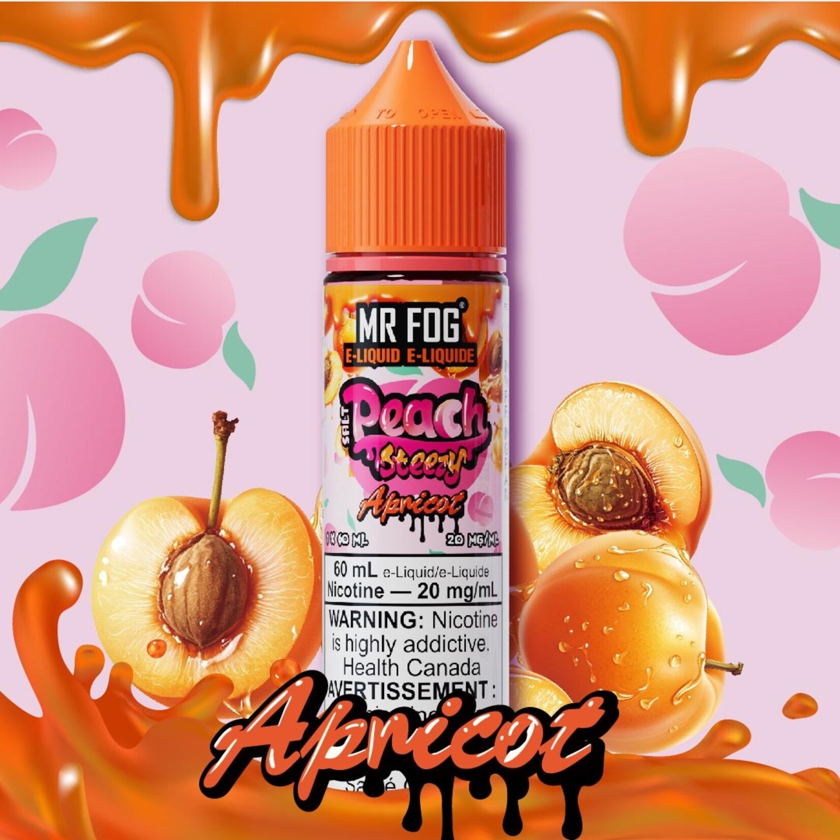 MR FOG MFEPS06 - MR FOG Peach Steezy E-Liquid Apricot 60ML Salt