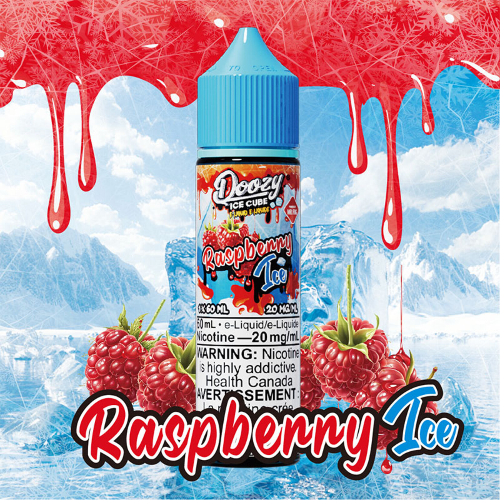 DOOZY DZEI21 - DOOZY ICE CUBE Raspberry Ice E-LIQUID 60ml Salt