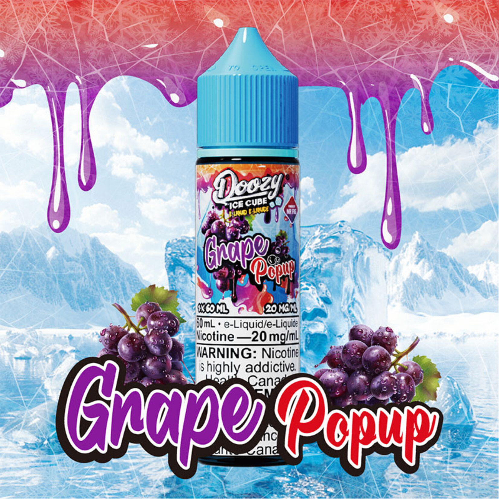 DOOZY DZEI08 - DOOZY ICE CUBE Grape Popup E-LIQUID 60ml Salt