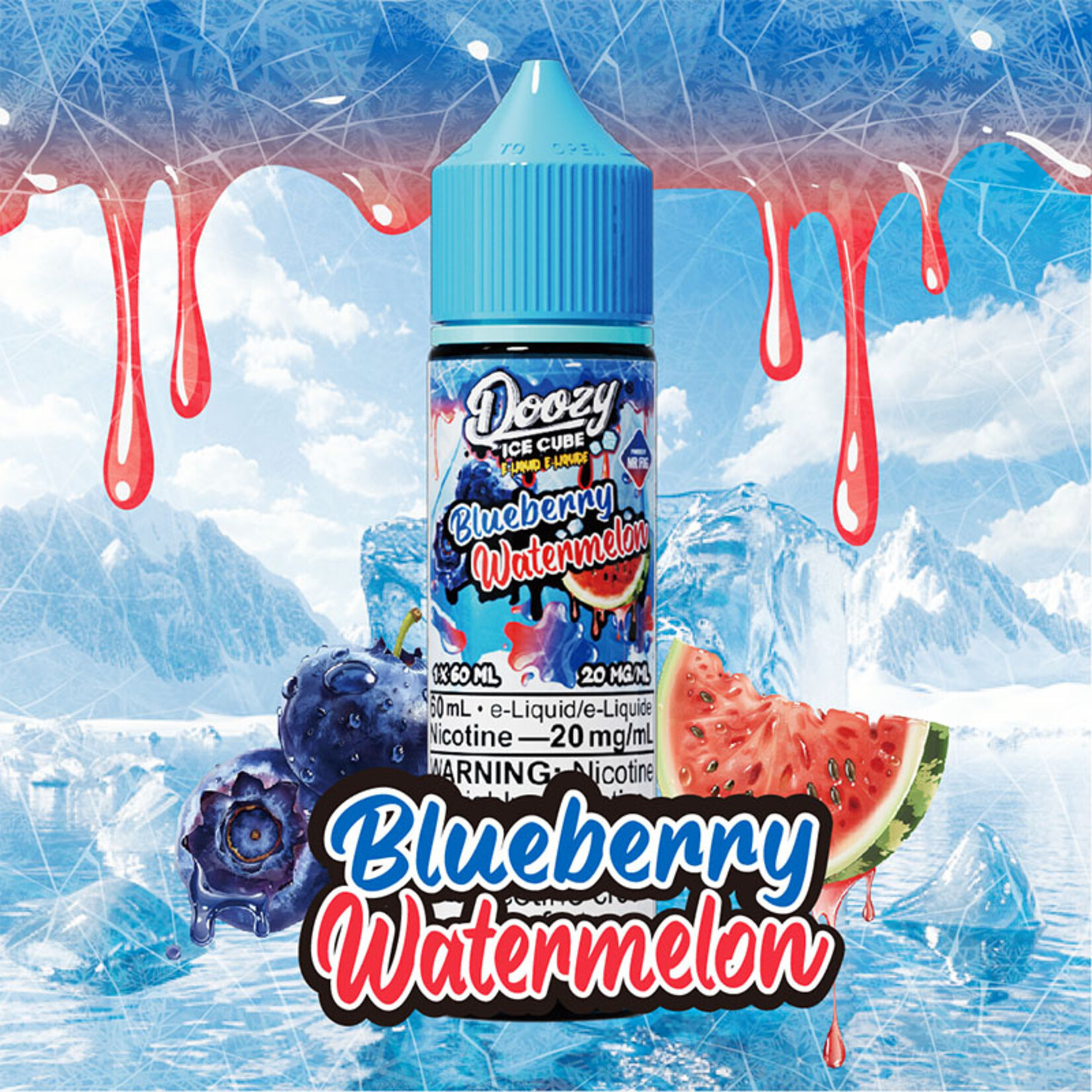 DOOZY DZEI07 - DOOZY ICE CUBE Blueberry Watermelon E-LIQUID 60ml Salt