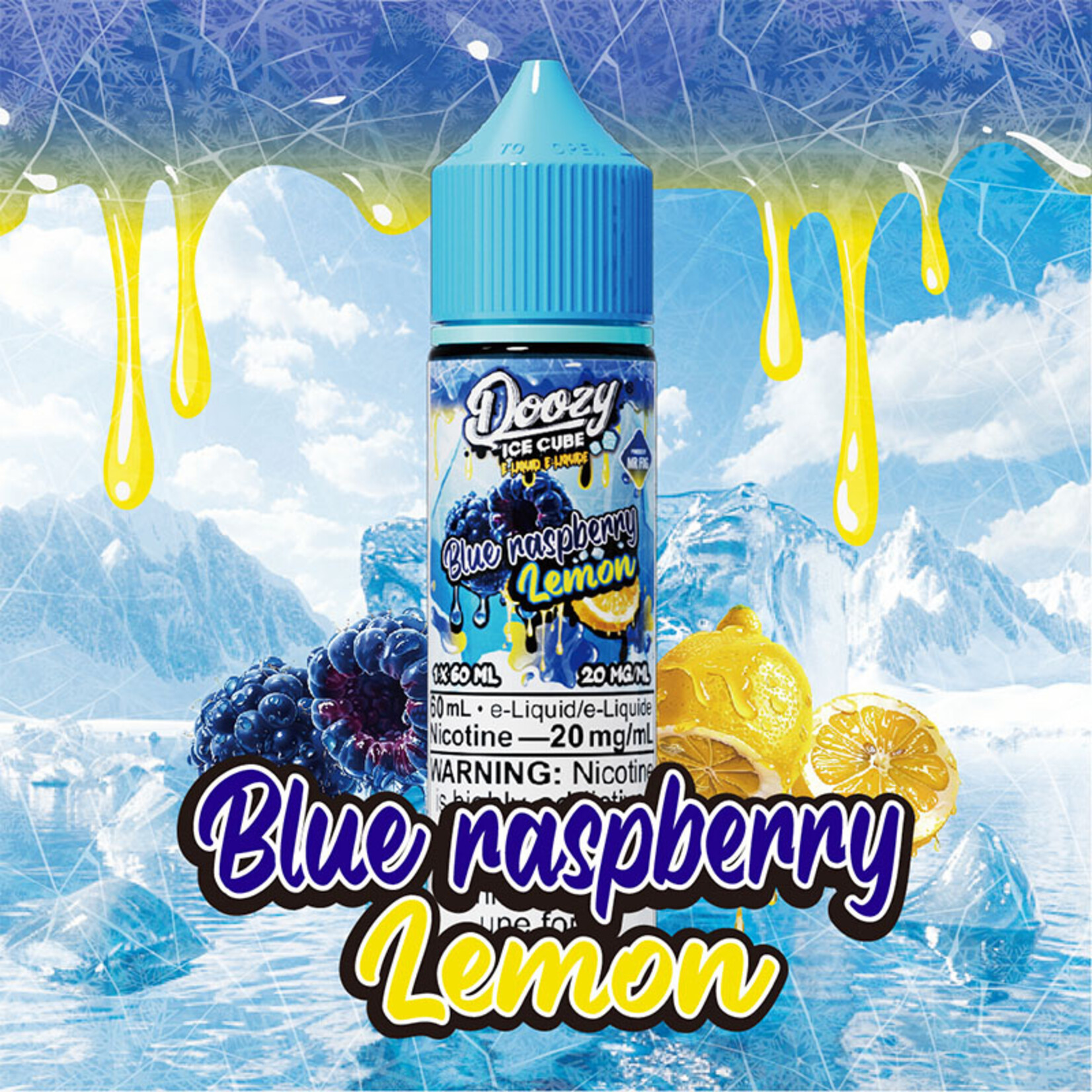 DOOZY DZEI06 - DOOZY ICE CUBE Blue Raspberry Lemon E-LIQUID 60ml Salt
