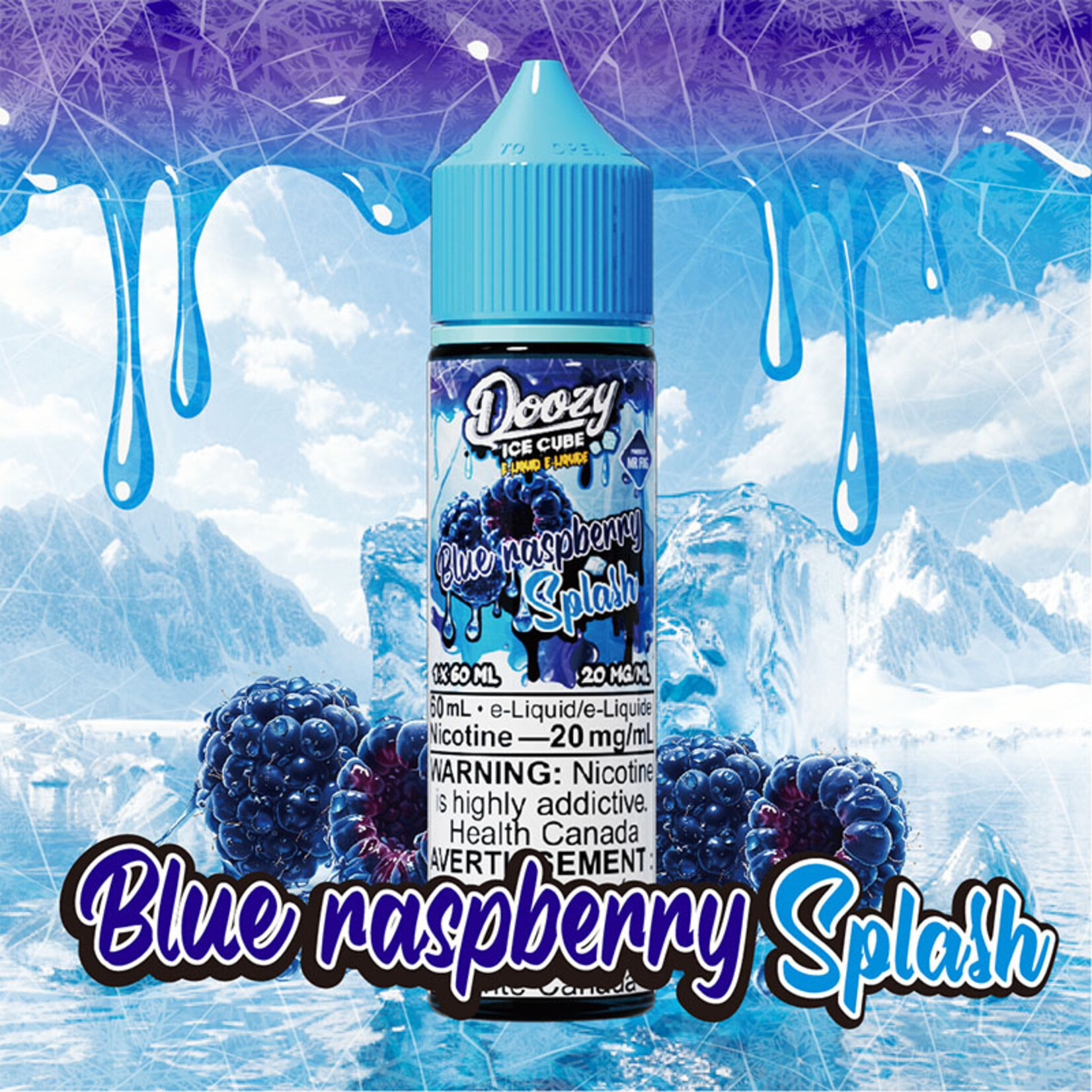 DOOZY DZEI03 - DOOZY ICE CUBE Blue Raspberry Splash E-LIQUID 60ml Salt