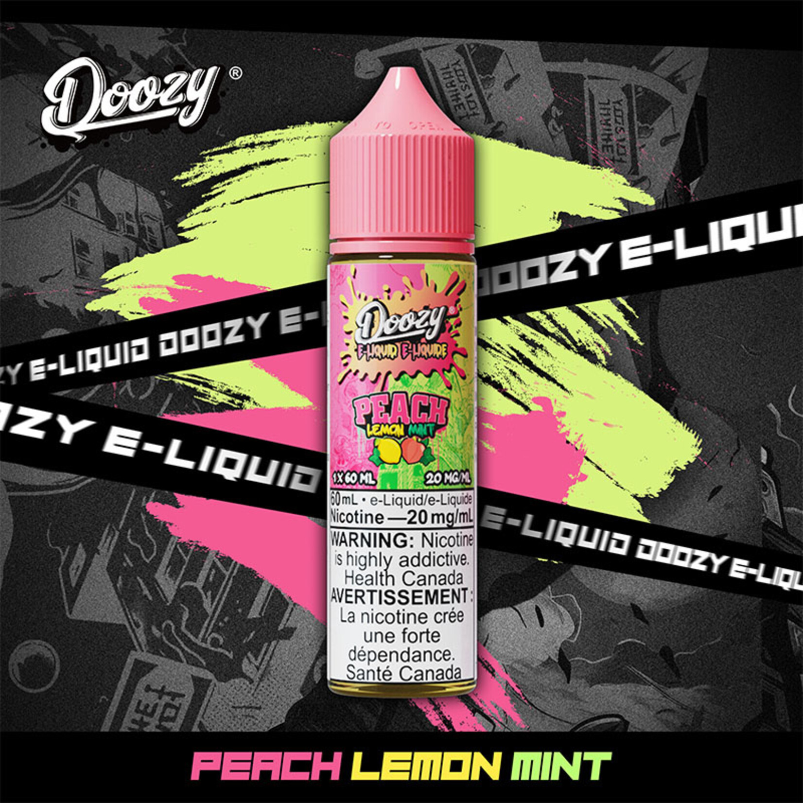 DOOZY DZE14 - DOOZY Peach Lemon Mint E-liquid 60ml Salt