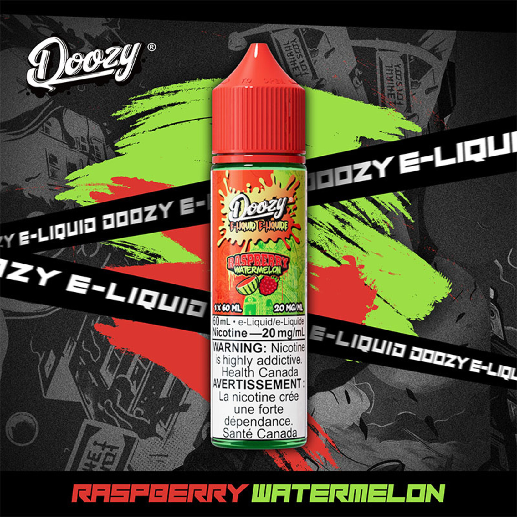 DOOZY DZE12 - DOOZY Raspberry Watermelon E-liquid 60ml Salt