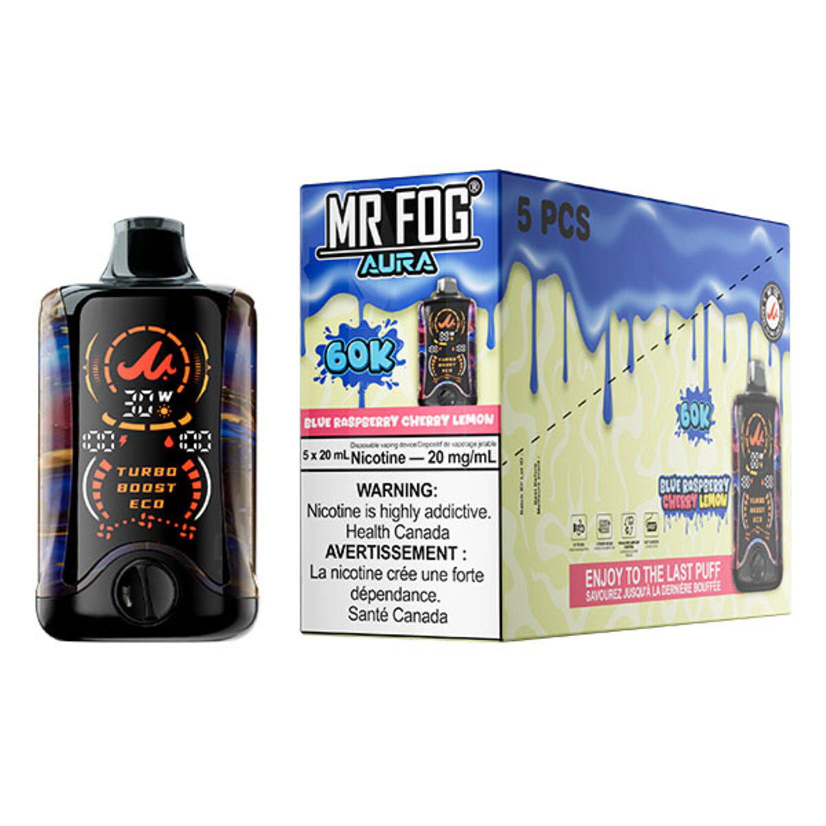 MR FOG AU12 - MR FOG AURA 60K Blue Raspberry Cherry Lemon