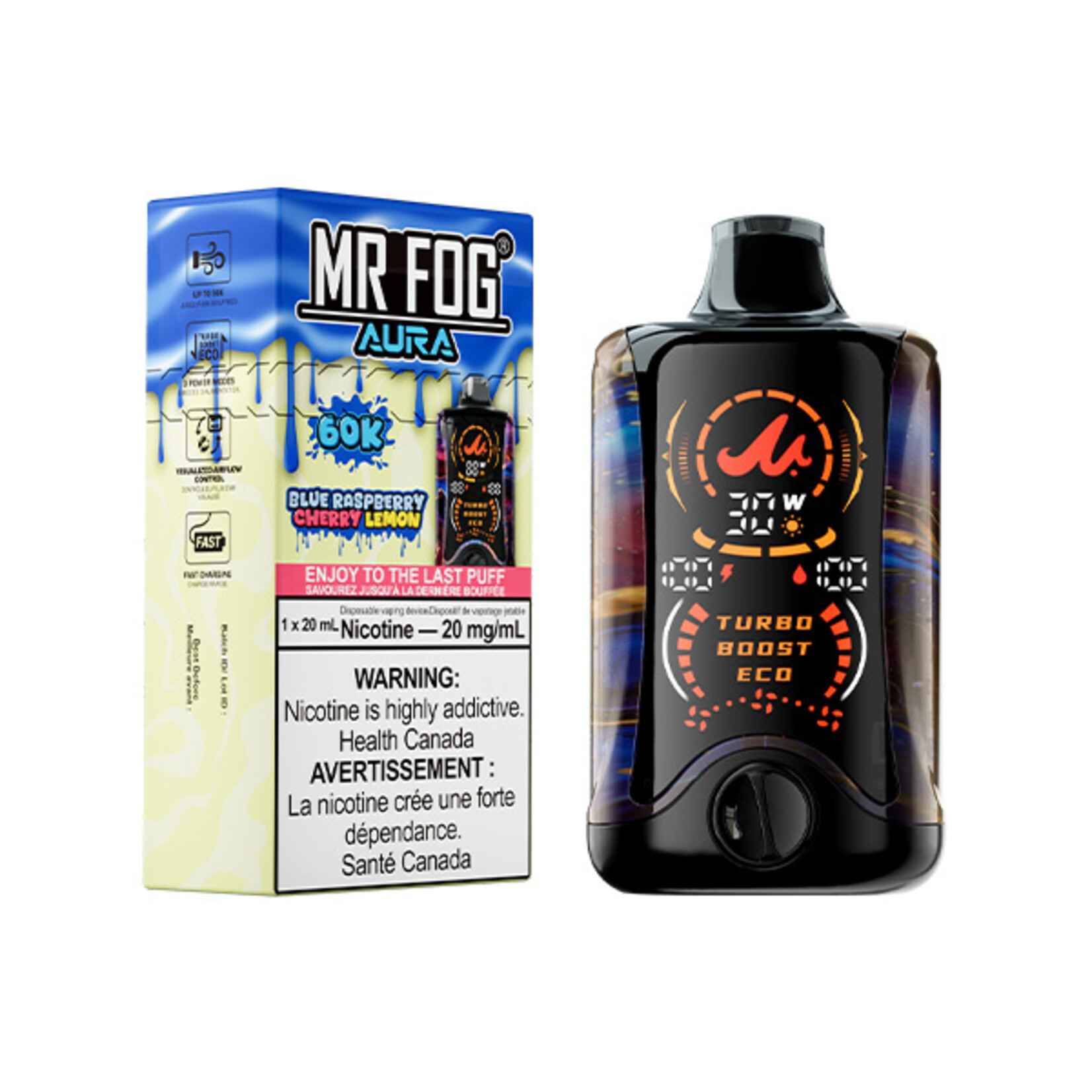 MR FOG AU12 - MR FOG AURA 60K Blue Raspberry Cherry Lemon