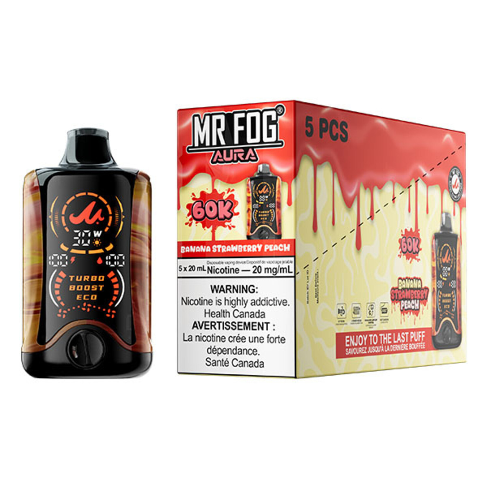 MR FOG AU21 - MR FOG AURA 60K Banana Strawberry Peach