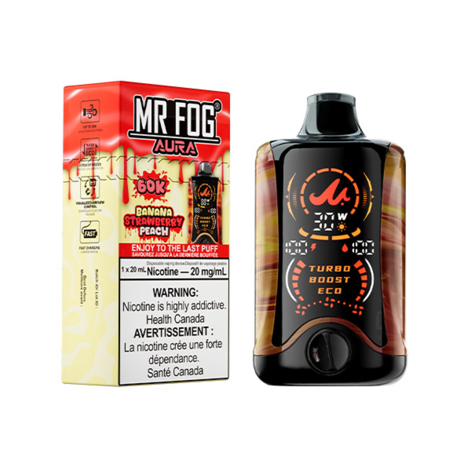 MR FOG AU21 - MR FOG AURA 60K Banana Strawberry Peach
