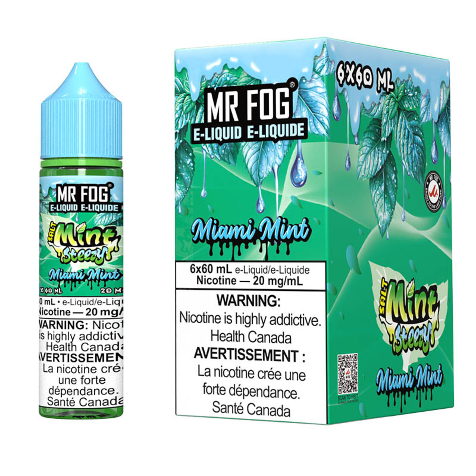 MR FOG MFEMS04 - MR FOG Mint Steezy E-Liquid Miami Mint 60ML Salt