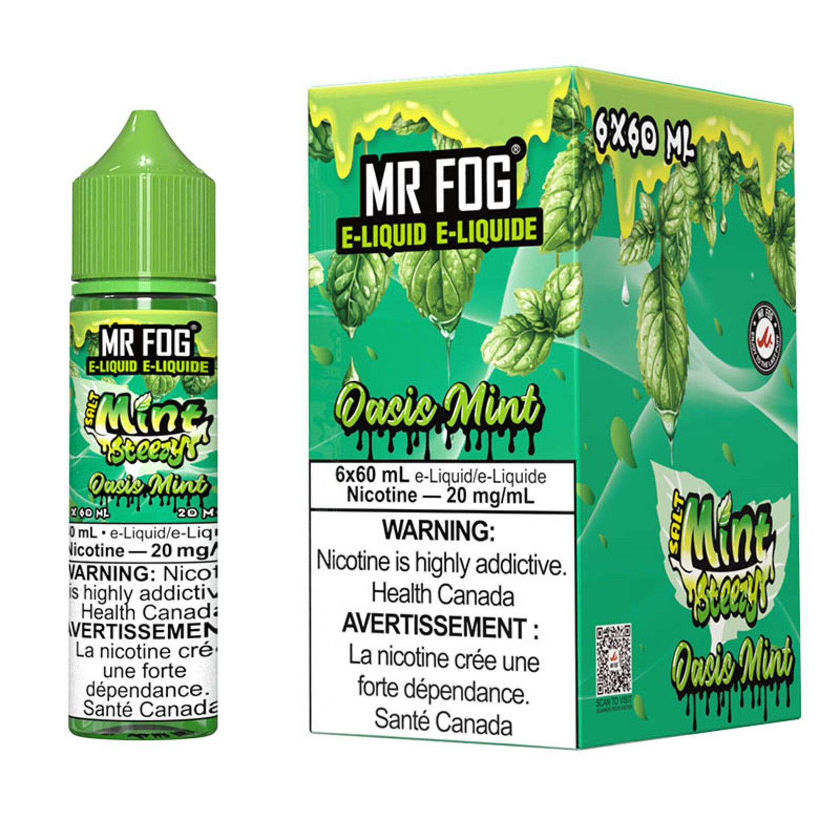 MR FOG MFEMS06 - MR FOG Mint Steezy E-Liquid Oasis Mint 60ML Salt
