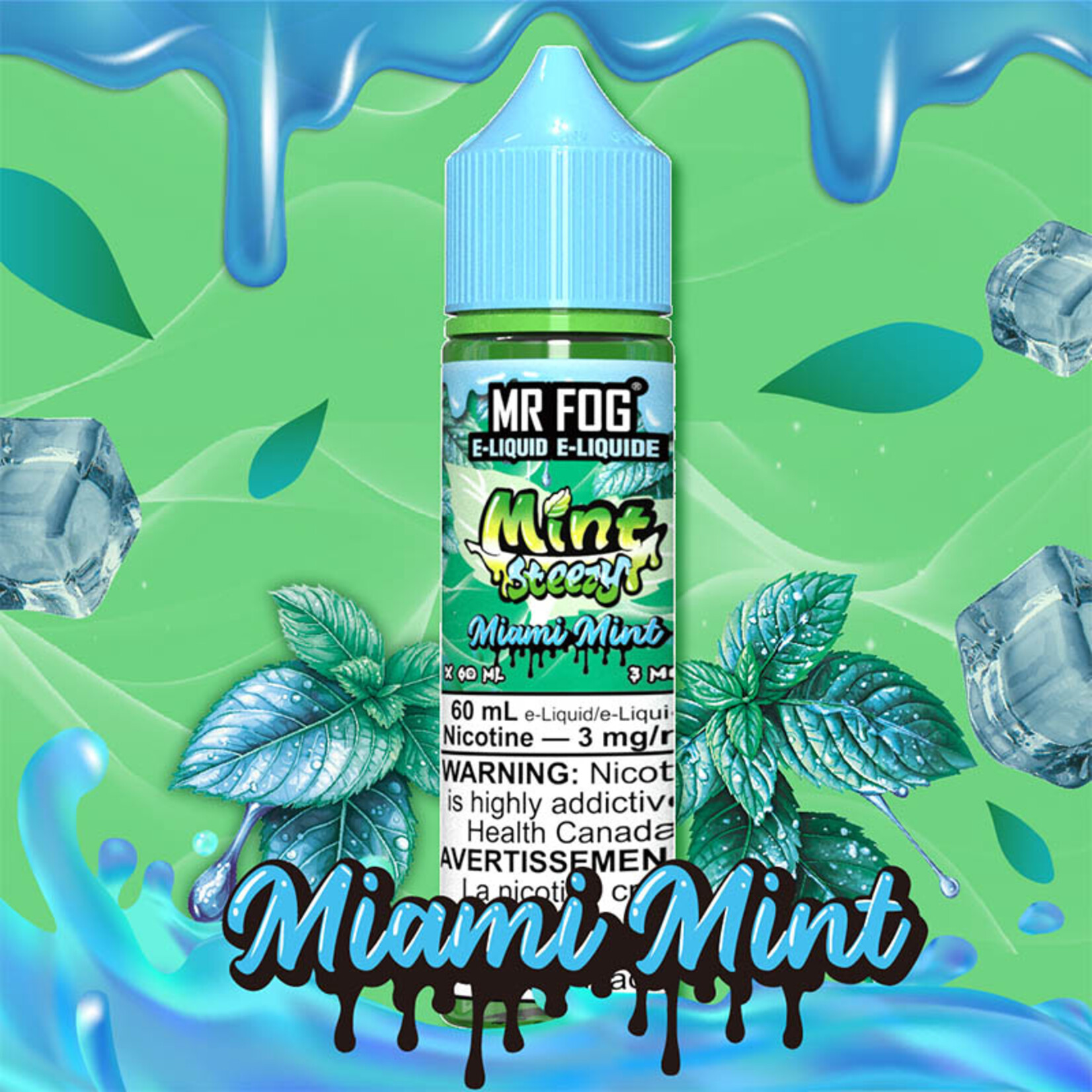 MR FOG MFEMS04 - MR FOG Mint Steezy E-Liquid Miami Mint 60ML Freebase