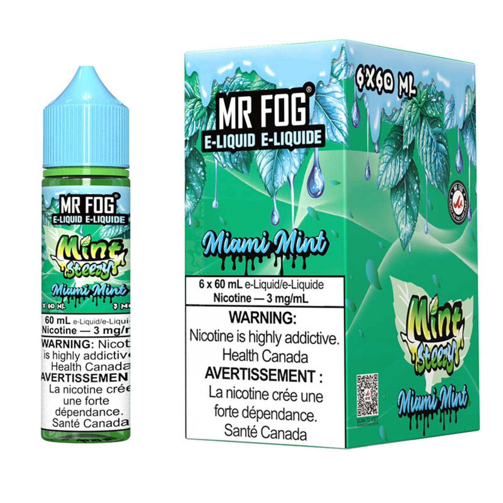 MR FOG MFEMS04 - MR FOG Mint Steezy E-Liquid Miami Mint 60ML Freebase