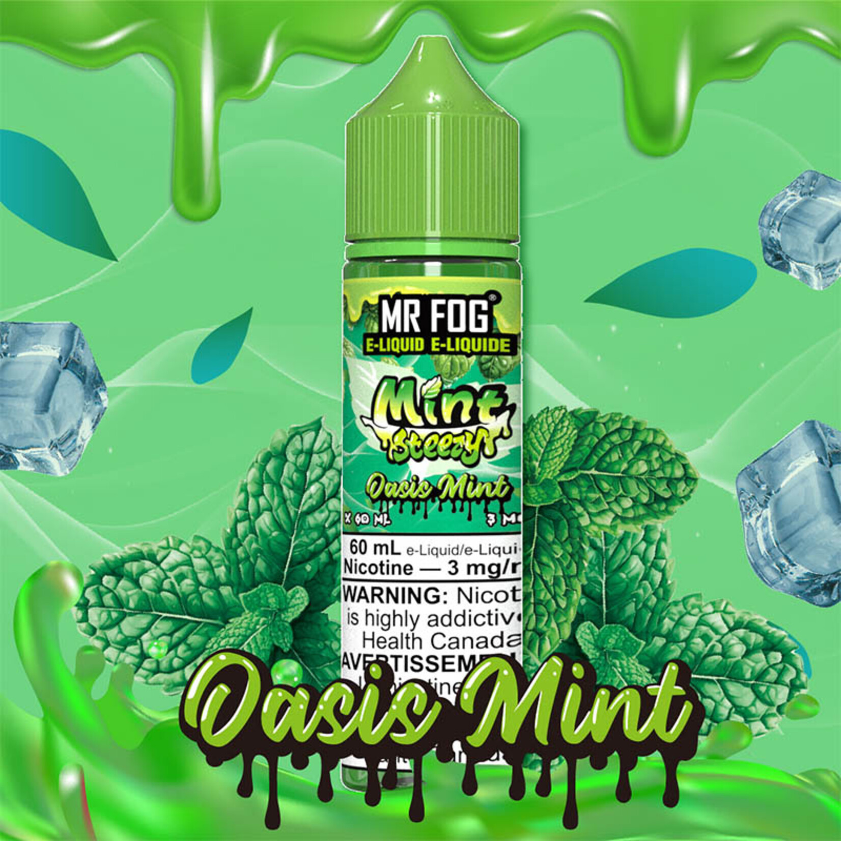 MR FOG MFEMS06 - MR FOG Mint Steezy E-Liquid Oasis Mint 60ML Freebase