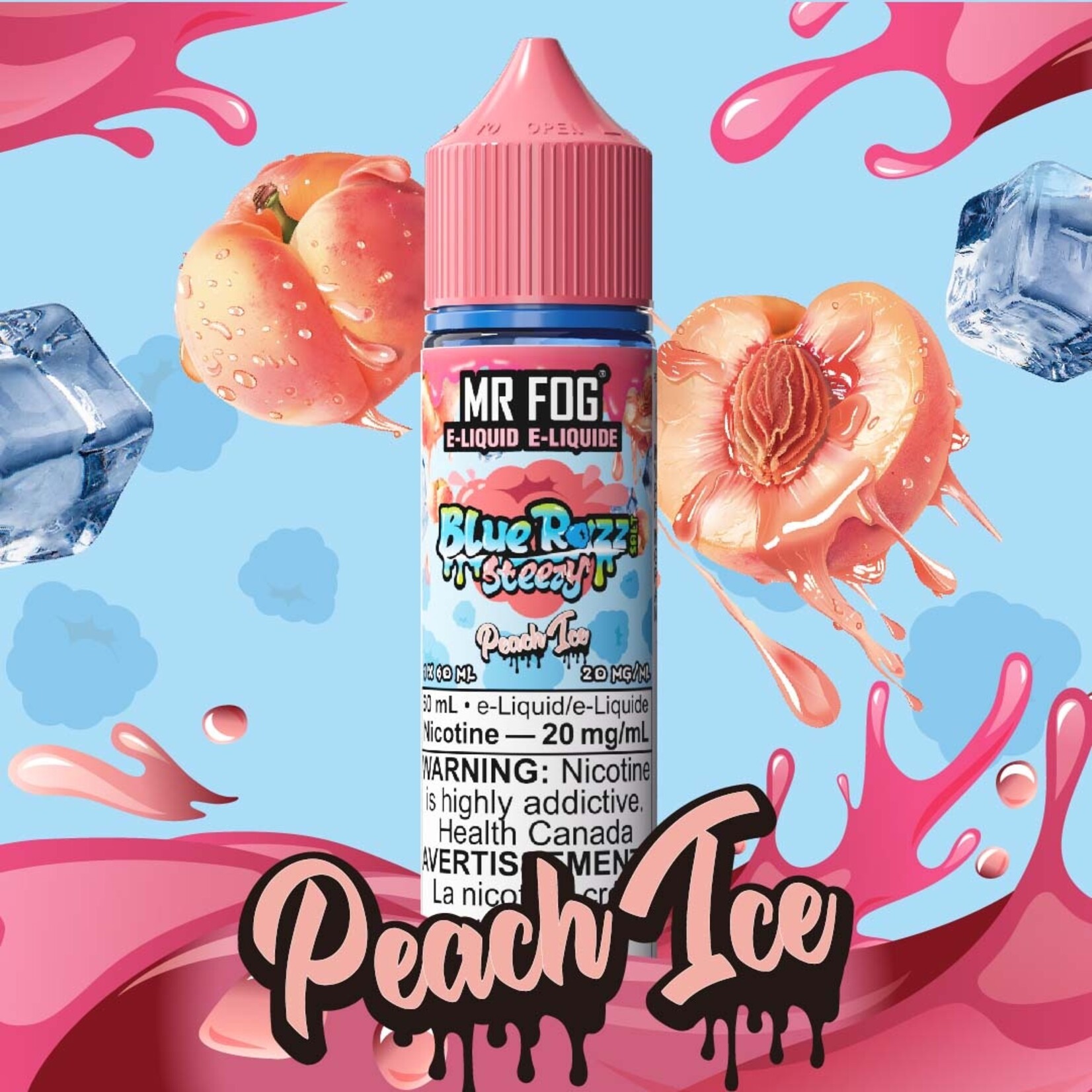 MR FOG MFEBR08 - MR FOG Blue Razz Steezy E-Liquid Peach Ice 60ML Salt