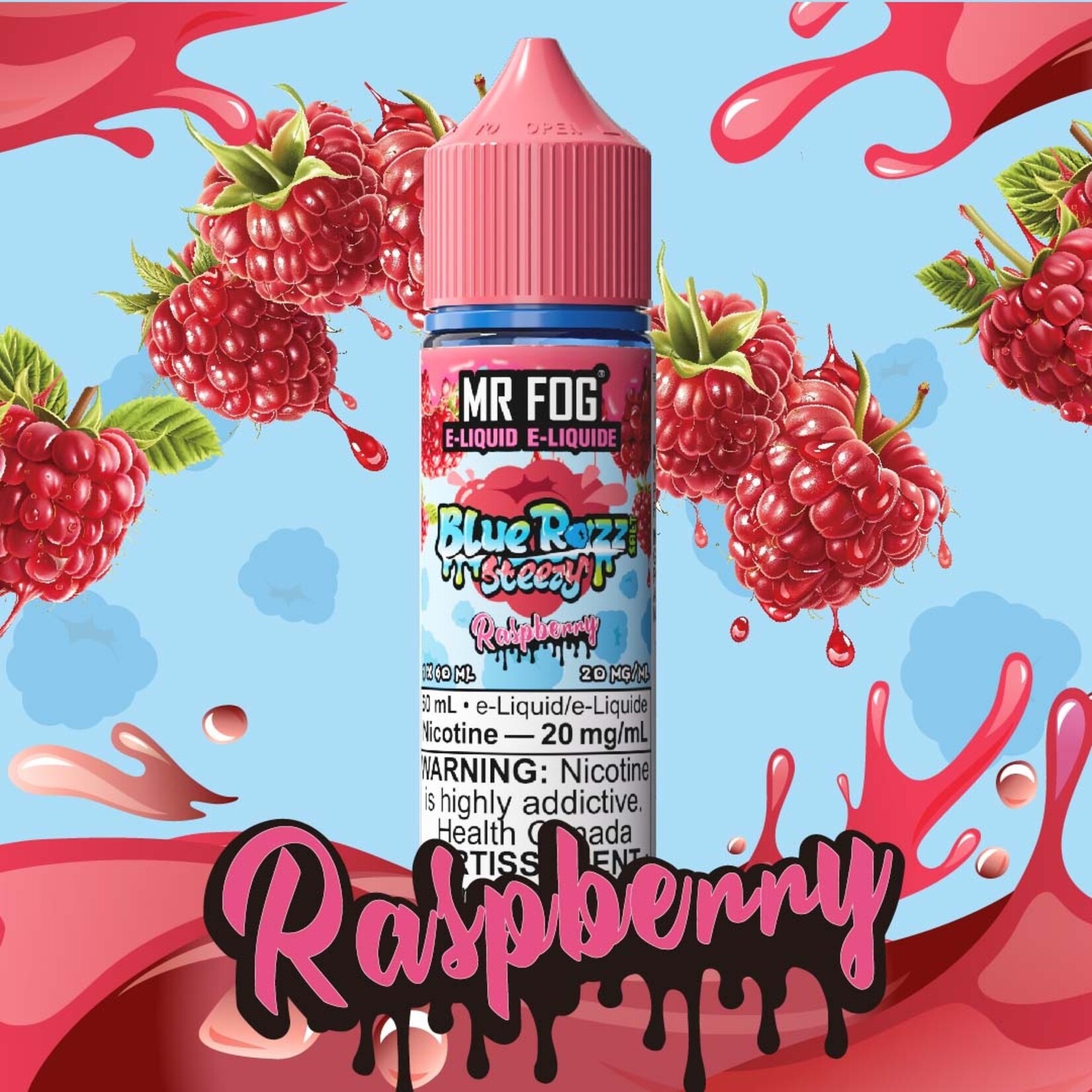 MR FOG MFEBR06 - MR FOG Blue Razz Steezy E-Liquid Raspberry 60ML Salt