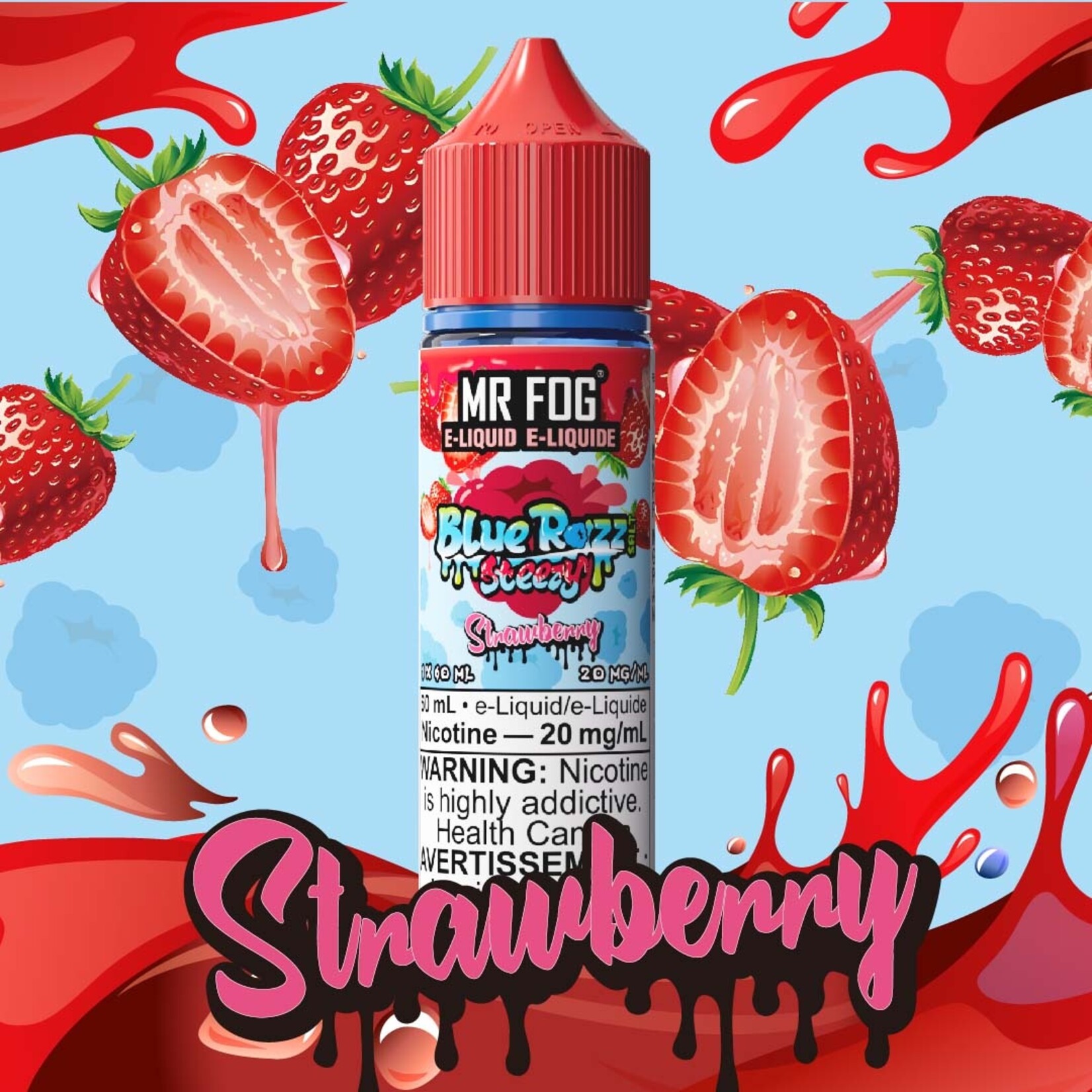 MR FOG MFEBR02 - MR FOG Blue Razz Steezy E-Liquid Strawberry 60ML Salt
