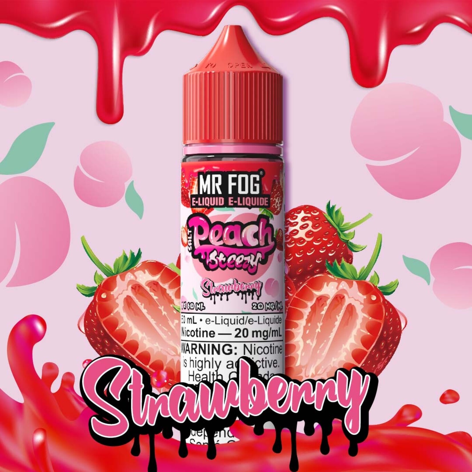 MR FOG MFEPS02 - MR FOG Peach Steezy E-Liquid Strawberry 60ML Salt