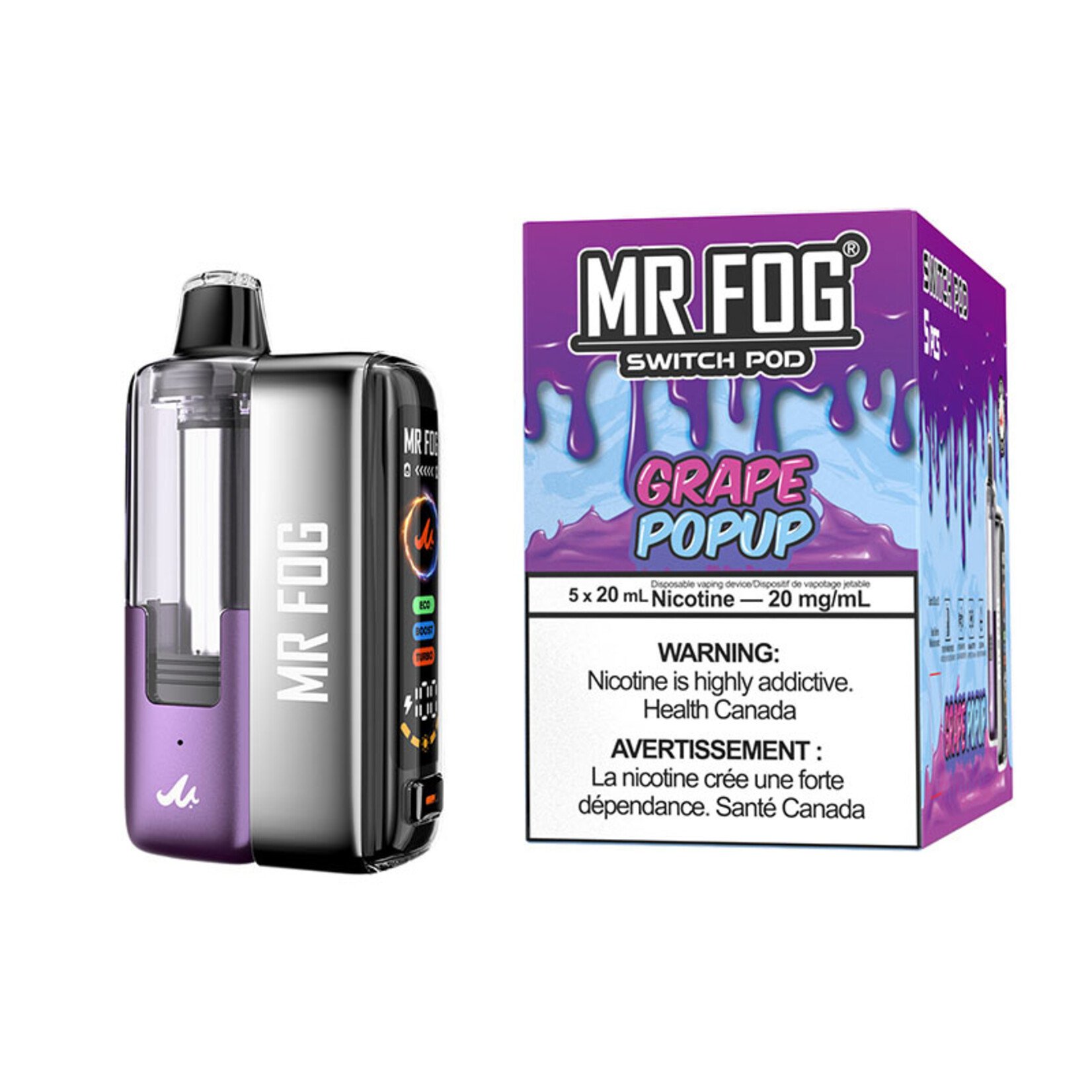 MR FOG SWPK05 - MR FOG SWITCH POD KIT Grape Popup(5pcs/pack)