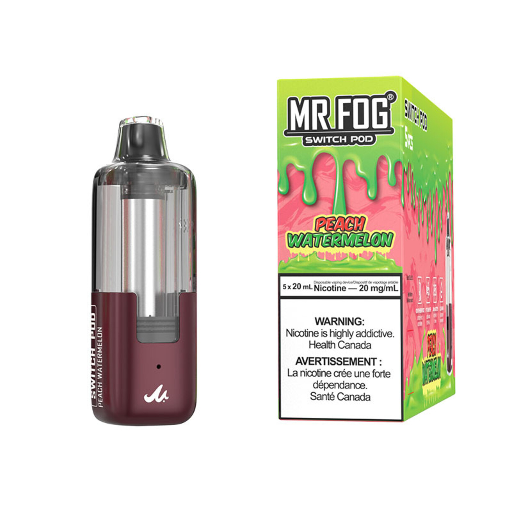 MR FOG SWPD08 - MR FOG SWITCH POD PODS Peach Watermelon(5pcs/pack)