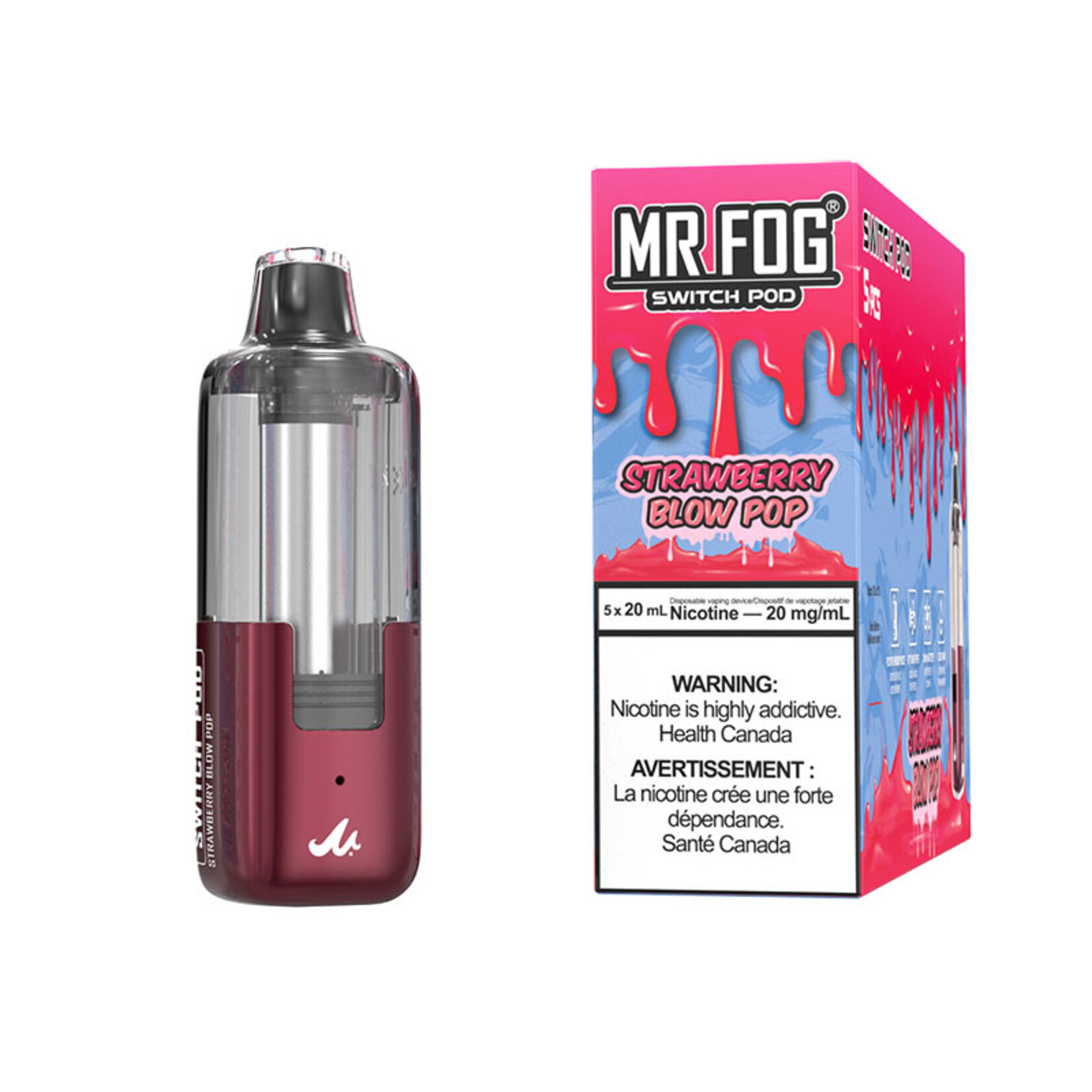 MR FOG SWPD10 - MR FOG SWITCH POD PODS Strawberry Blow Pop(5pcs/pack)