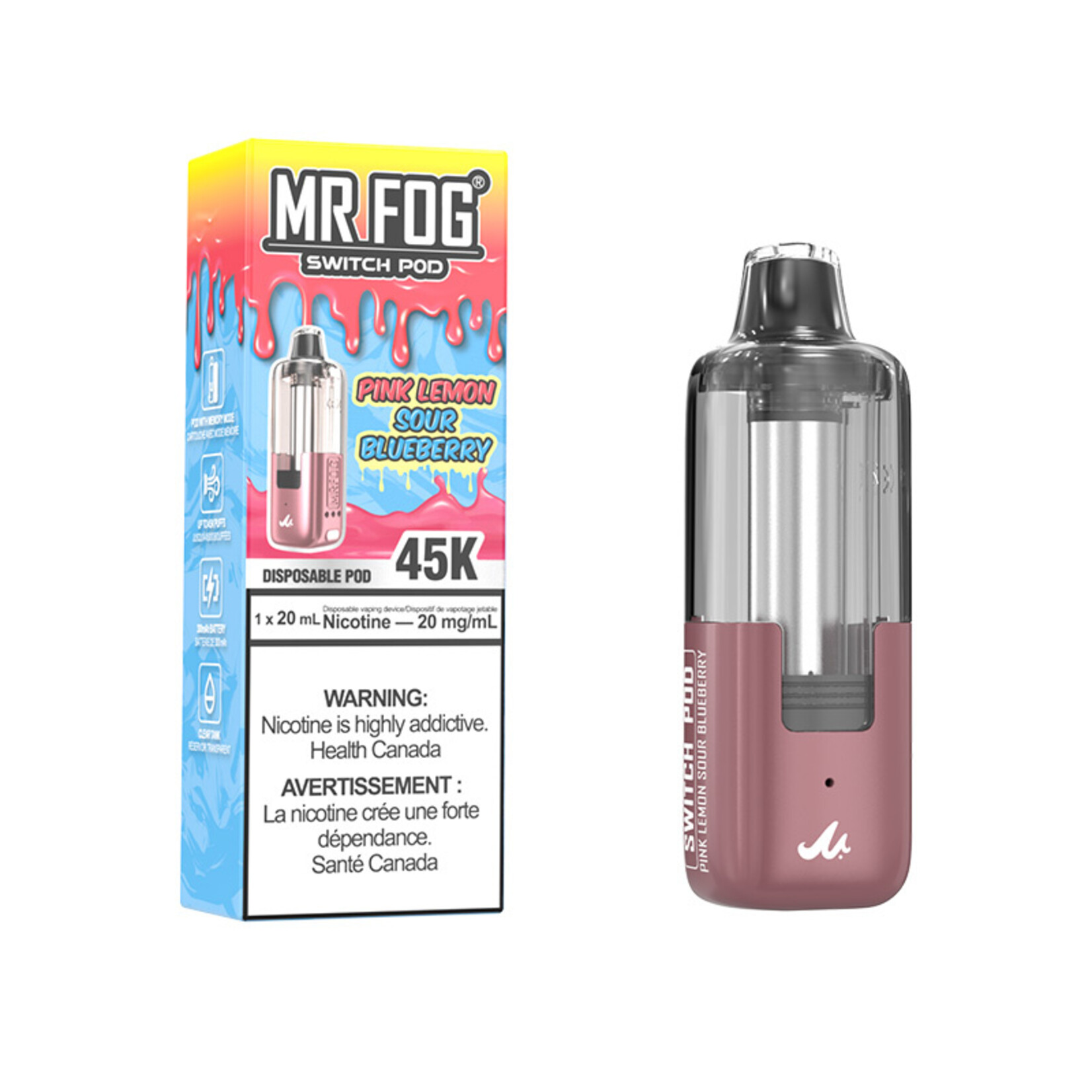 MR FOG SWPD18 - MR FOG SWITCH POD PODS Pink Lemon Sour Blueberry(5pcs/pack)