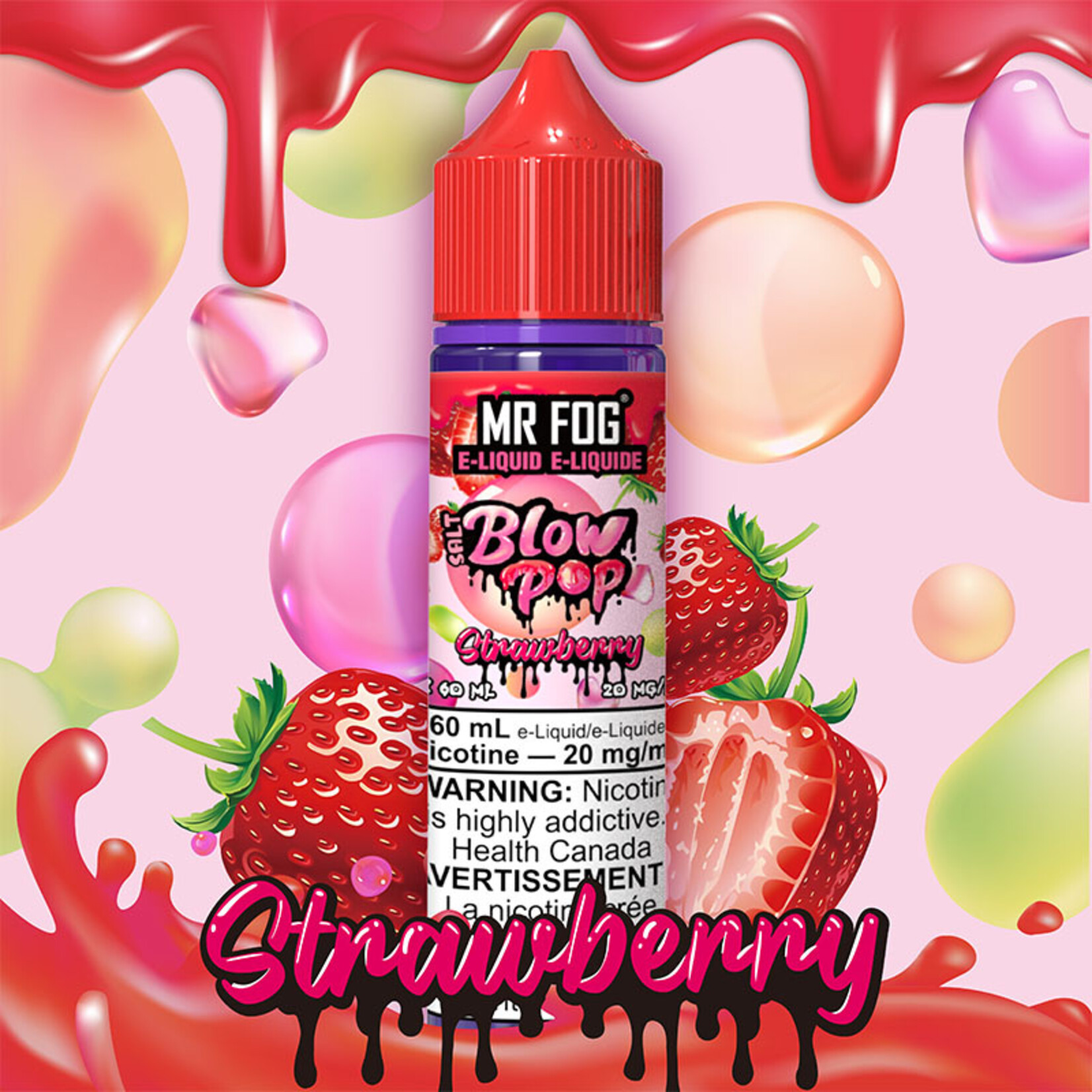 MR FOG MFEBP02 - MR FOG Blow Pop E-liquid Strawberry 60ML Salt
