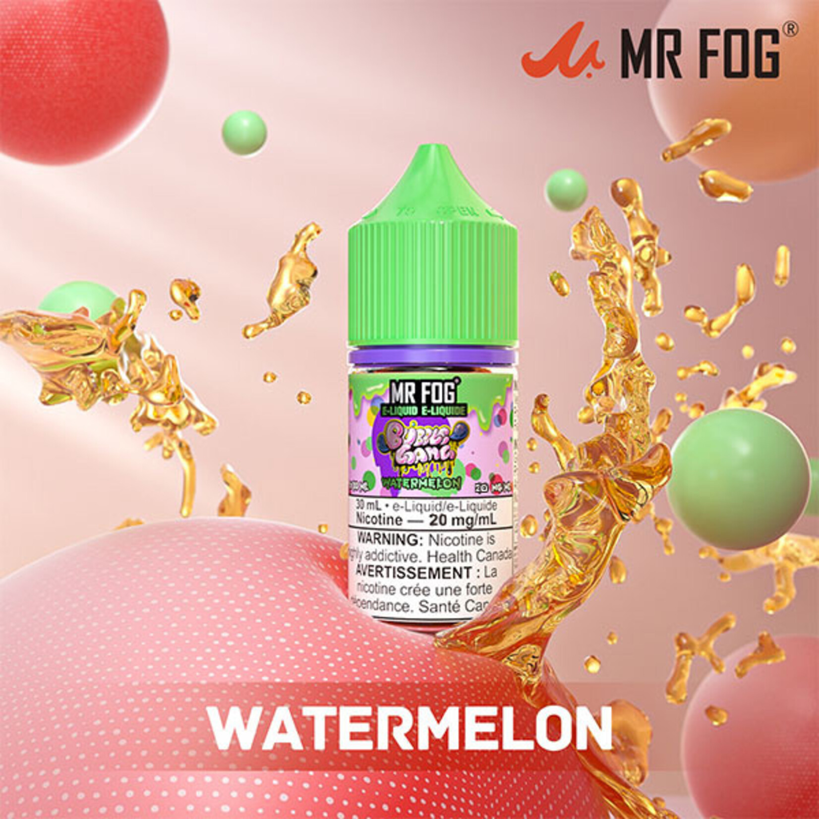 MR FOG MFEBG03 - MR FOG Bubble Gang E-Liquid Watermelon 30ML Salt