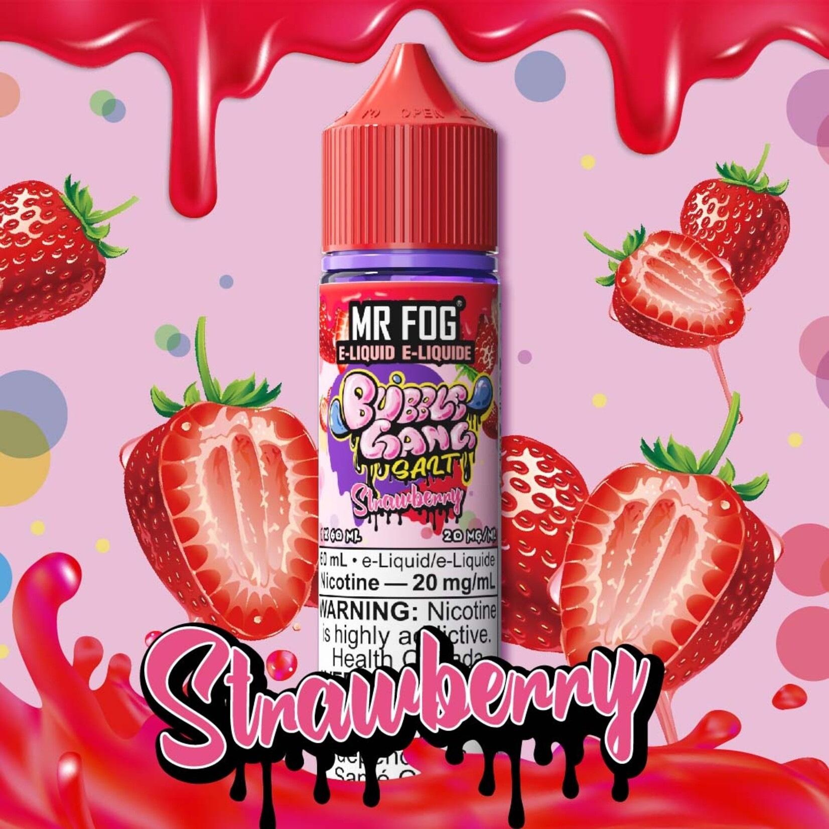 MR FOG MFEBG02 - MR FOG Bubble Gang E-Liquid Strawberry 60ML Salt