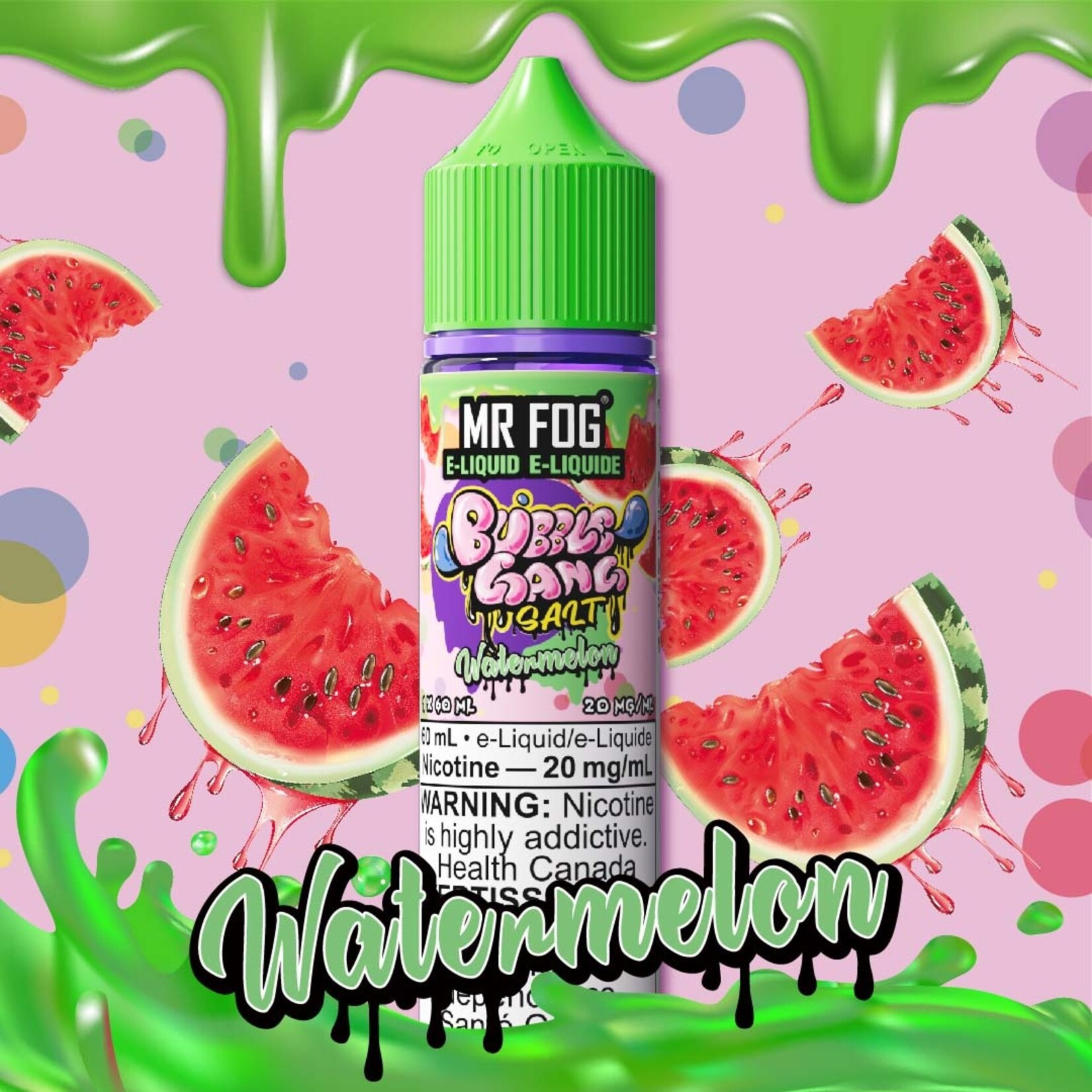 MR FOG MFEBG03 - MR FOG Bubble Gang E-Liquid Watermelon 60ML Salt